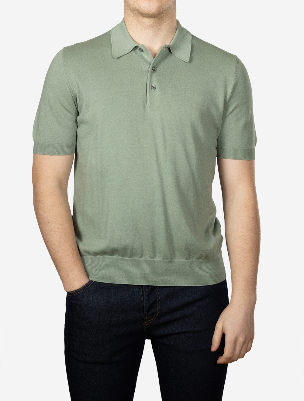 Gran Sasso Tennis Polo Cotton-Sage