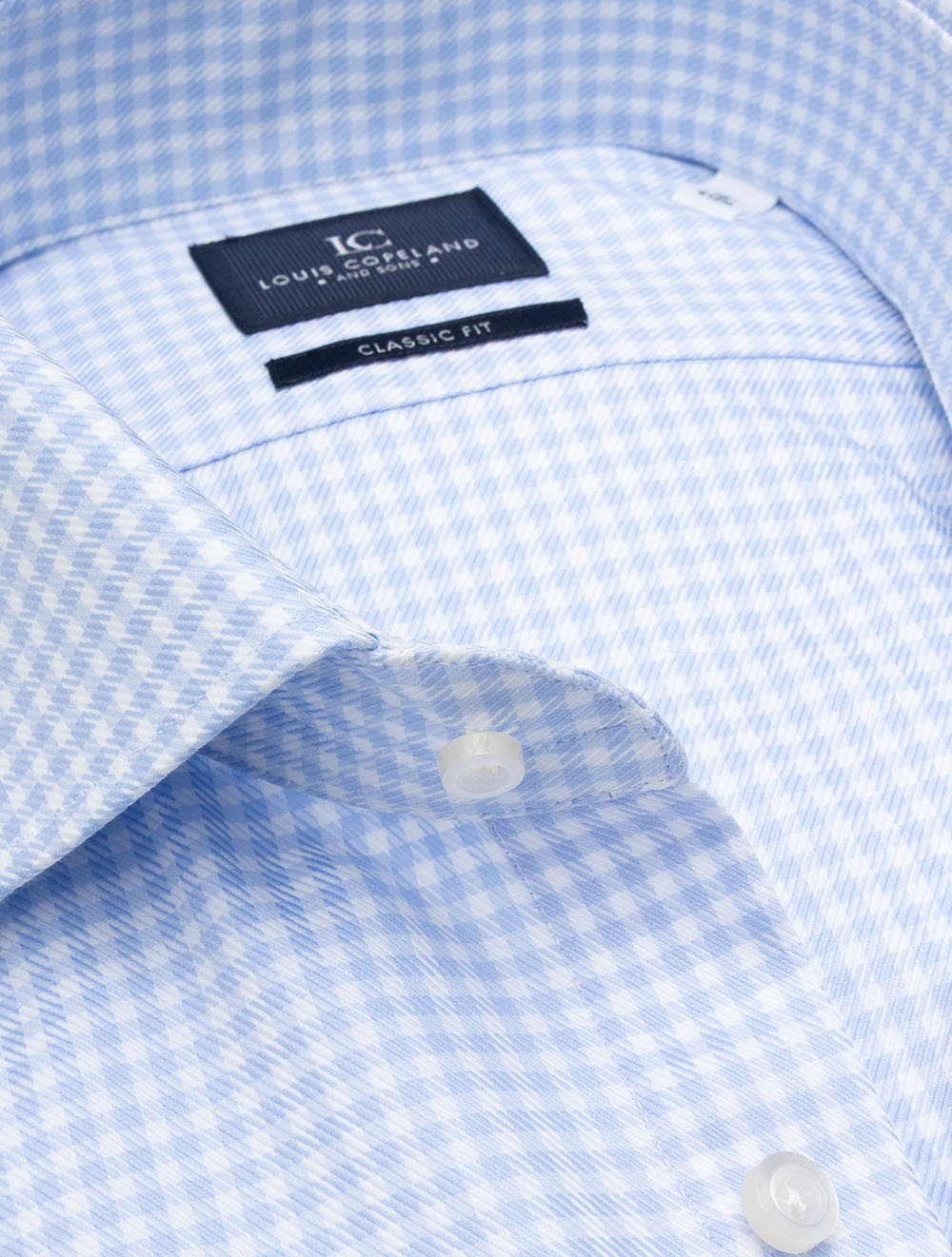 Classic Fit Gingham Check Shirt Blue