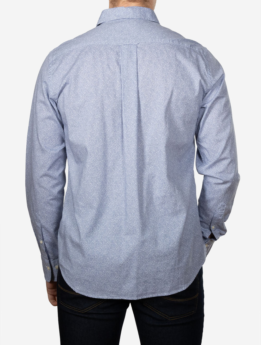 Poplin All-Over Print Shirt Faded Denim