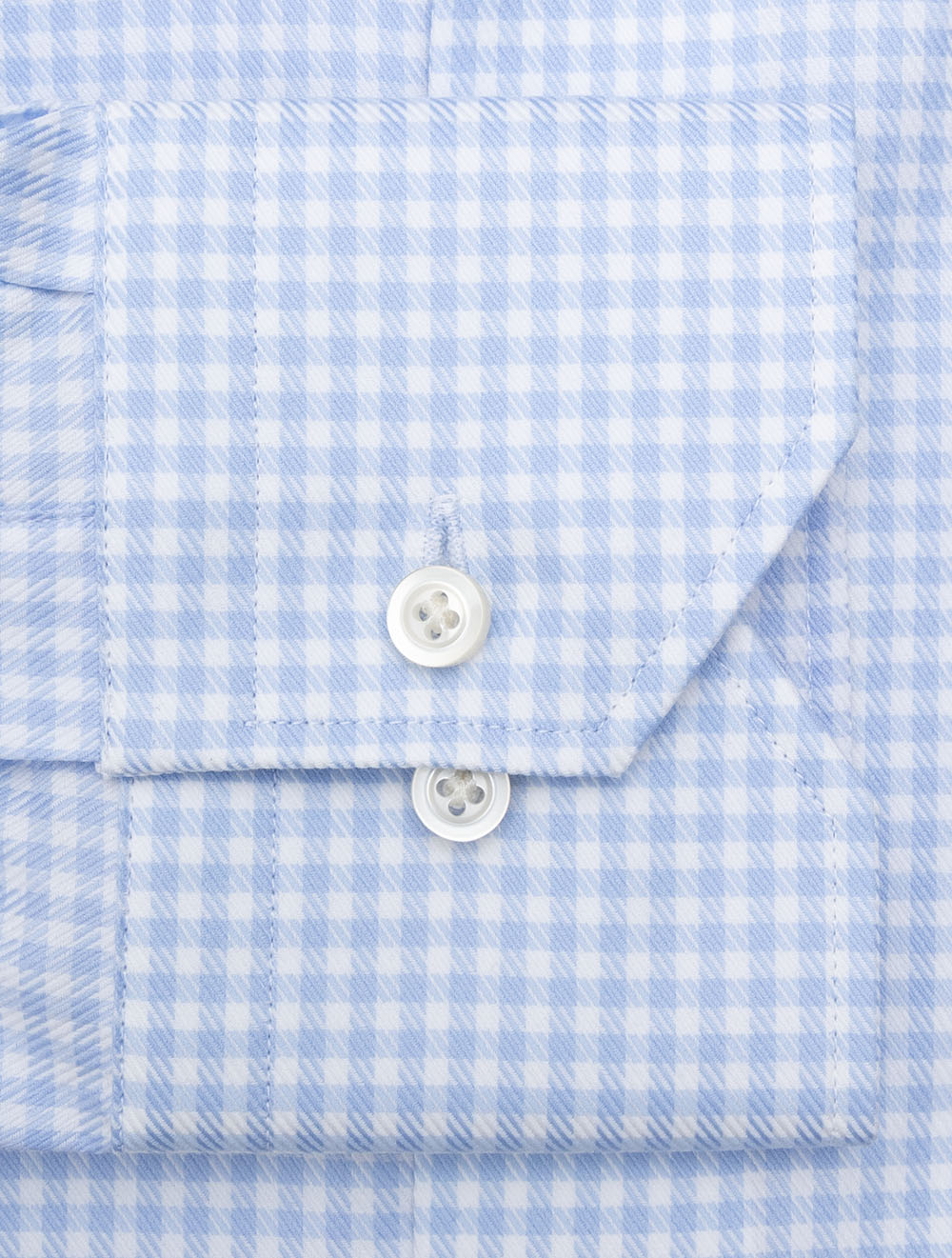 Slim Fit Gingham Check Shirt Blue