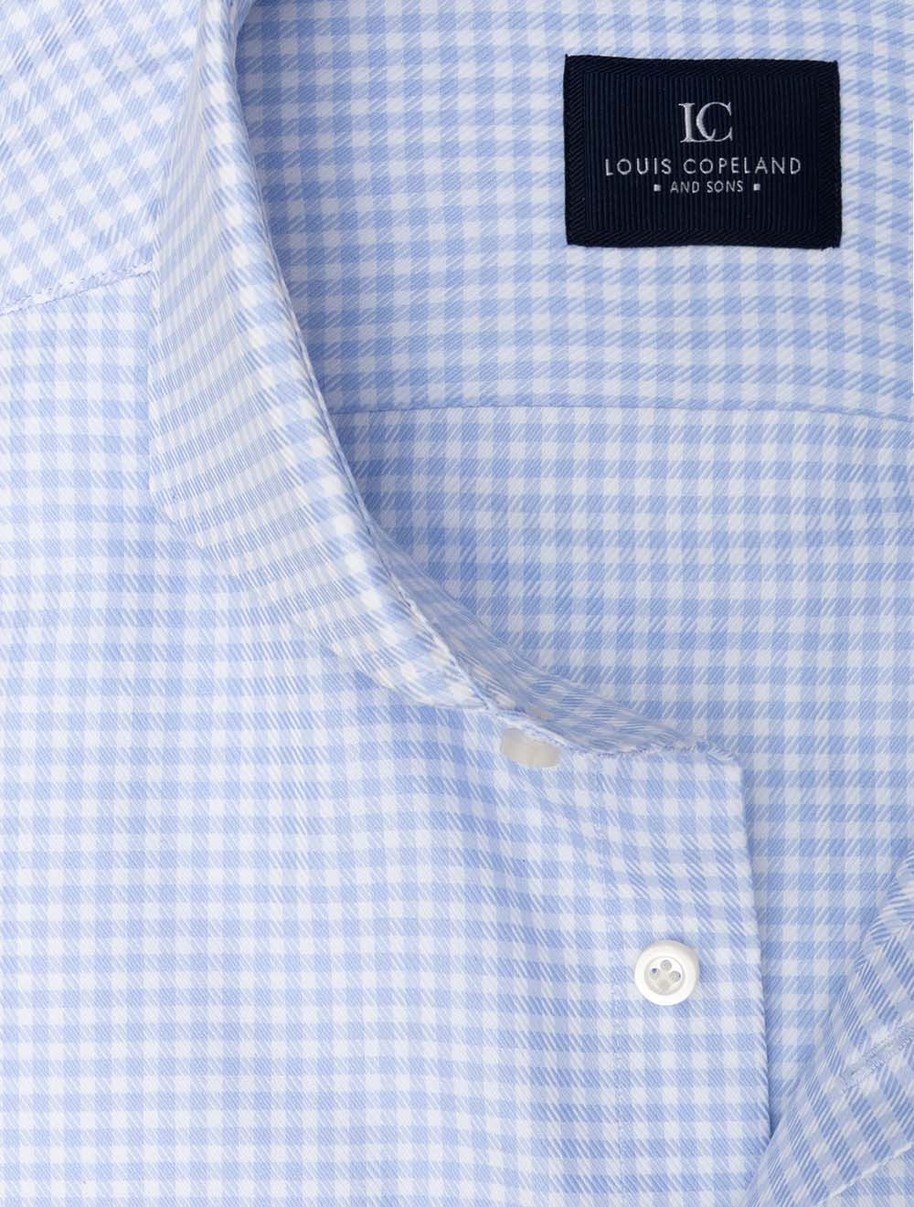 Casual Houndstooth Shirt Blue