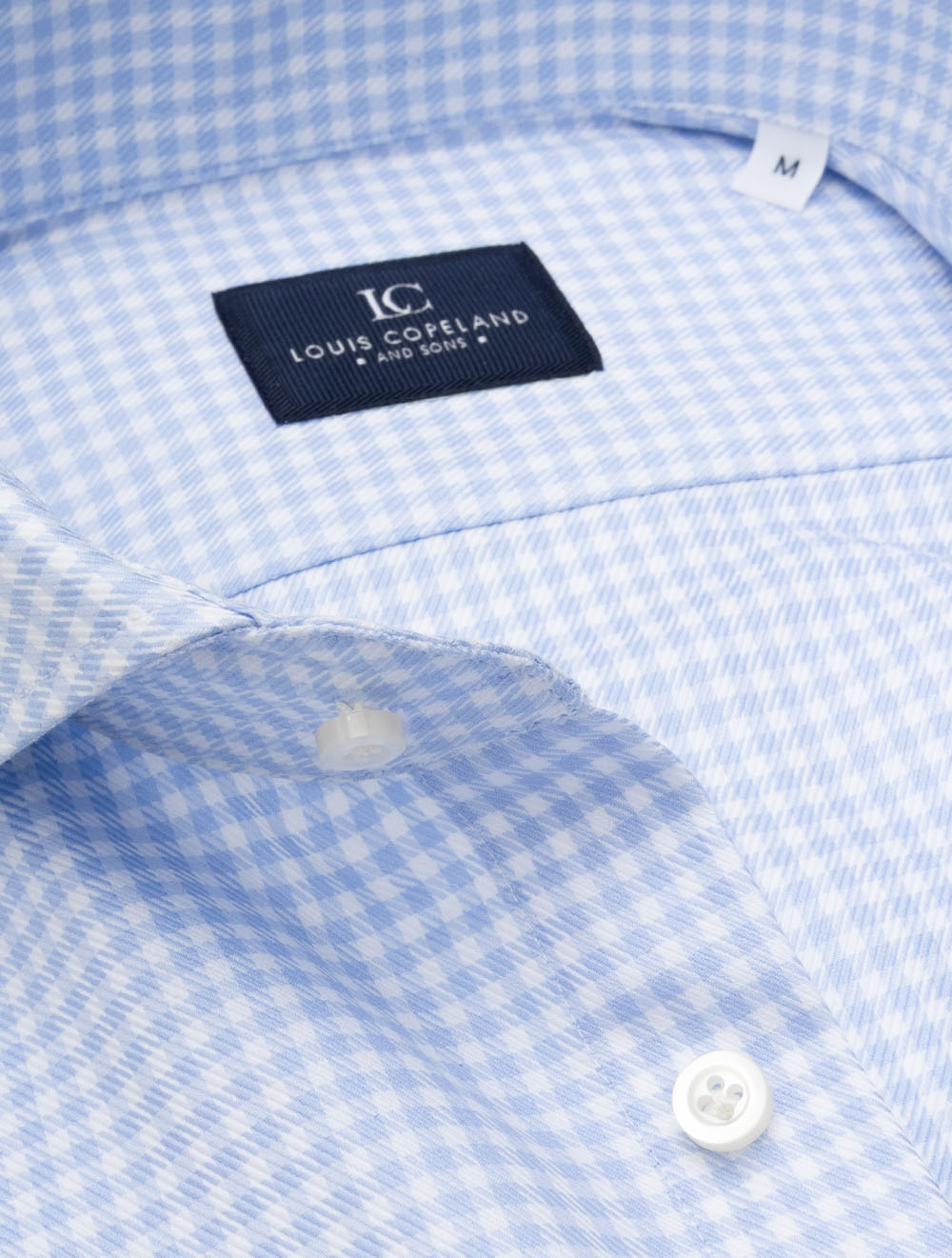 Casual Houndstooth Shirt Blue