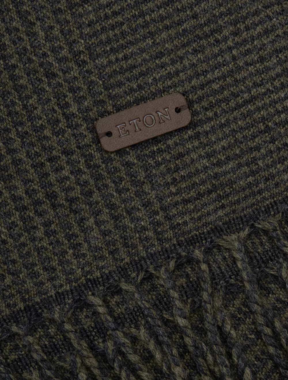 Check Wool Scarf Green