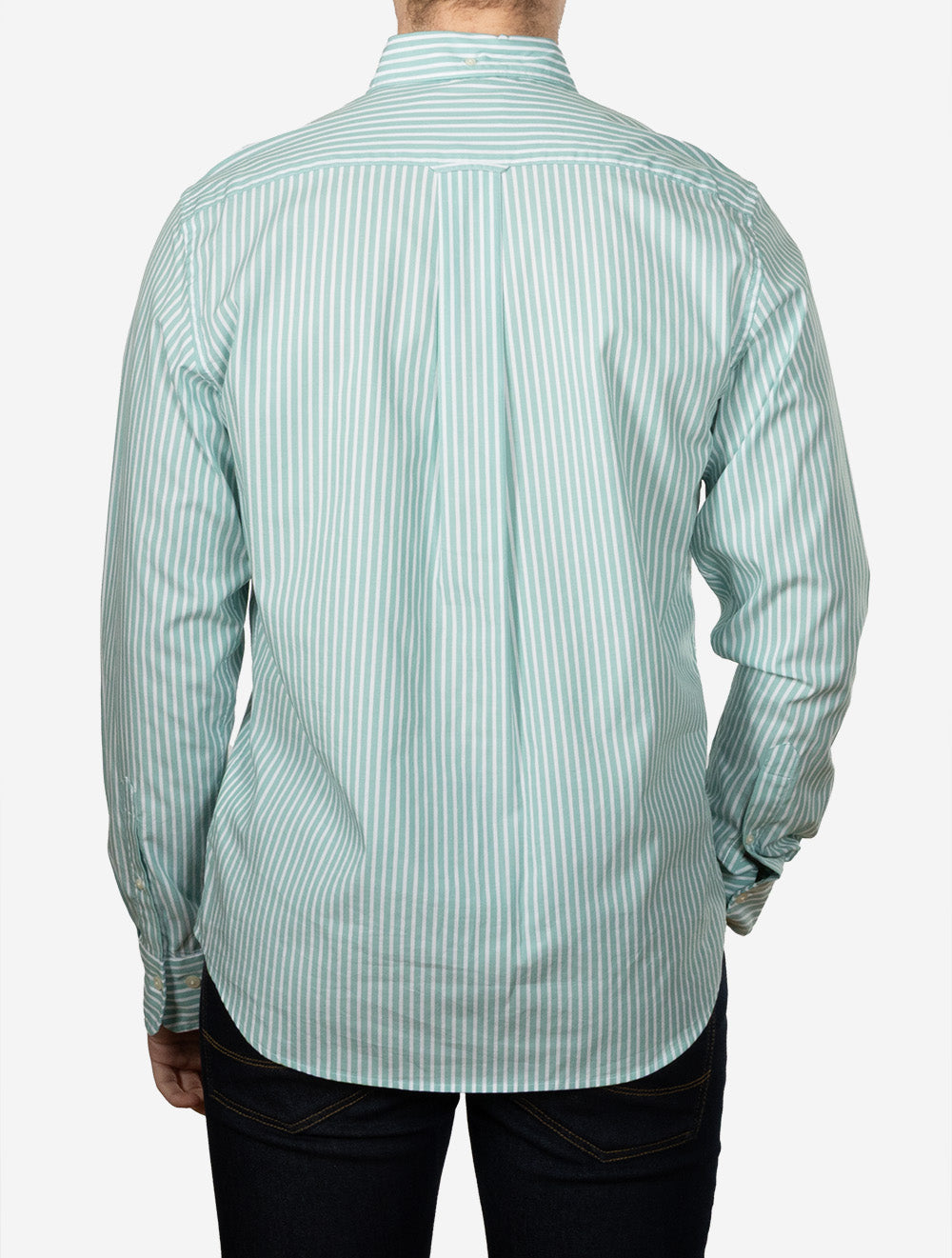 Regular Classic Poplin Stripe Shirt Muted Turquoise