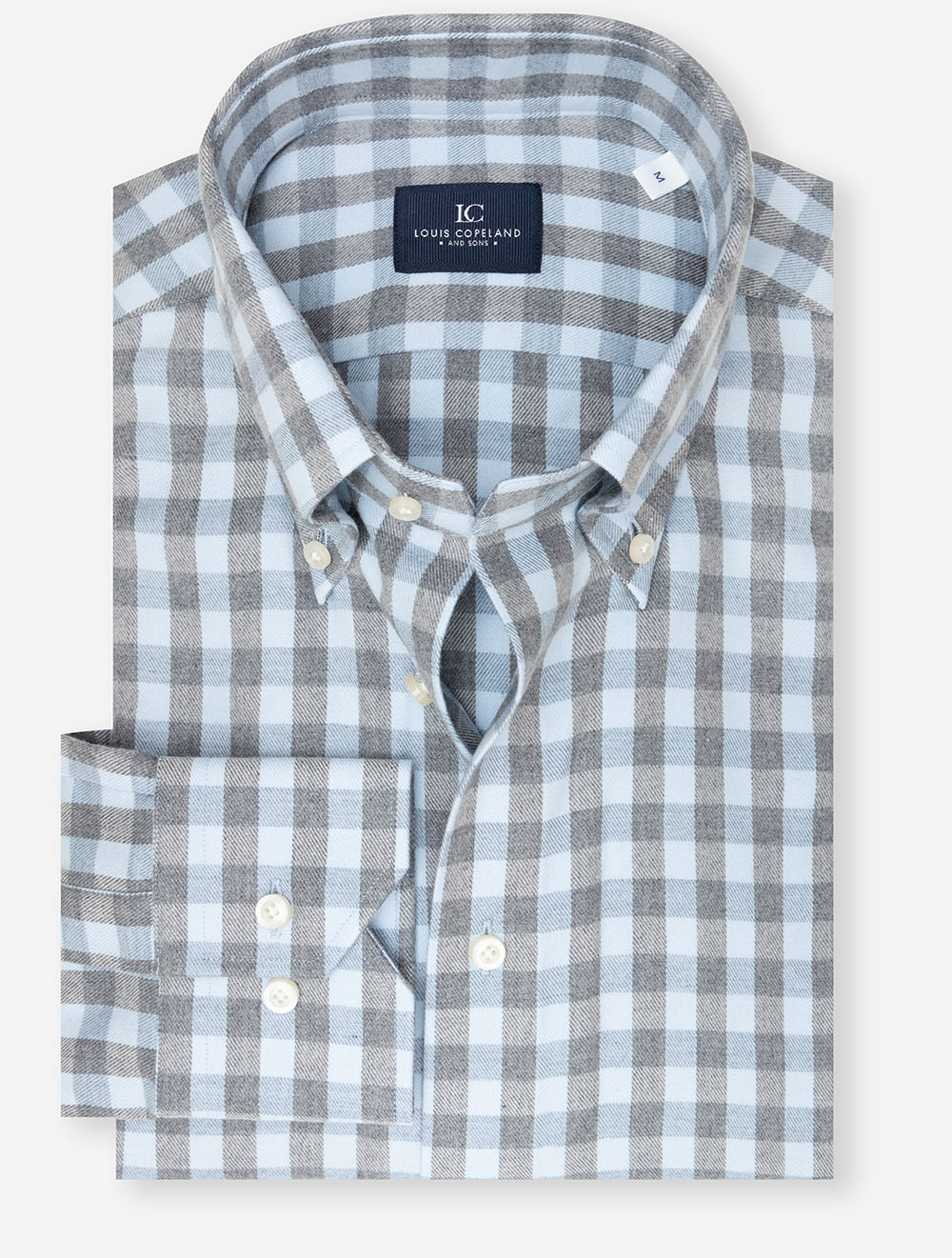Chemise en flanelle à carreaux vichy marron à boutons