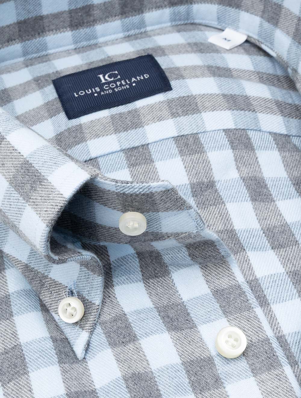 Chemise en flanelle à carreaux vichy marron à boutons