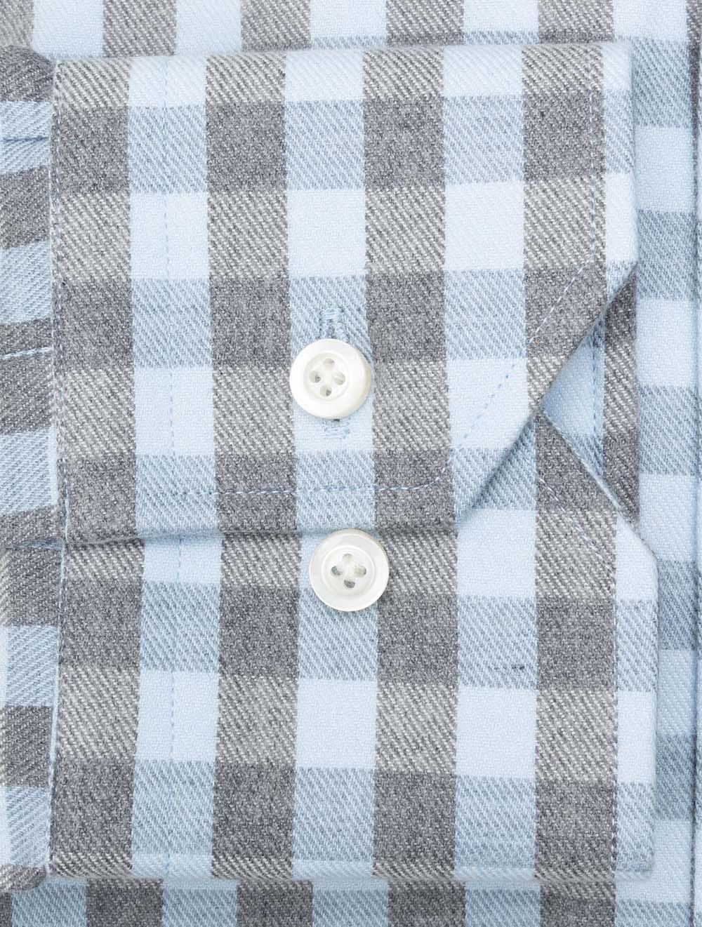 Chemise en flanelle à carreaux vichy marron à boutons
