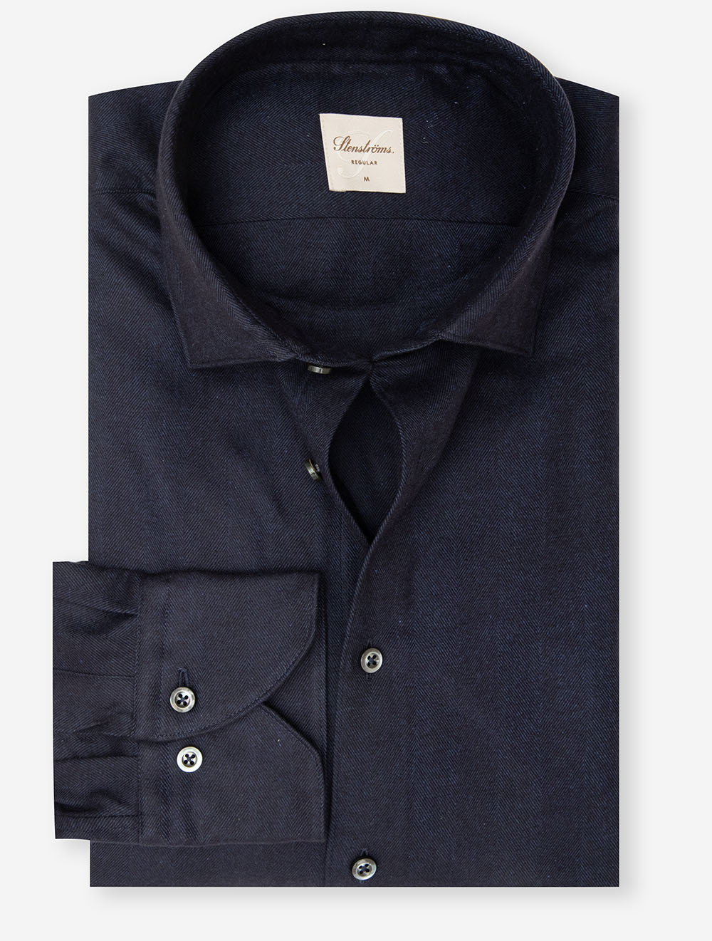 Regular Herringbone Shirt Navy