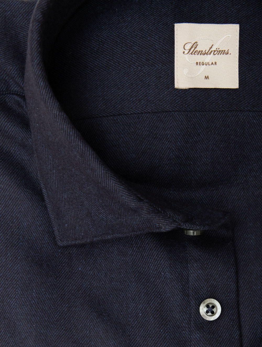 Regular Herringbone Shirt Navy