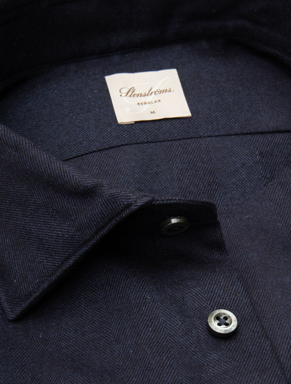 Regular Herringbone Shirt Navy