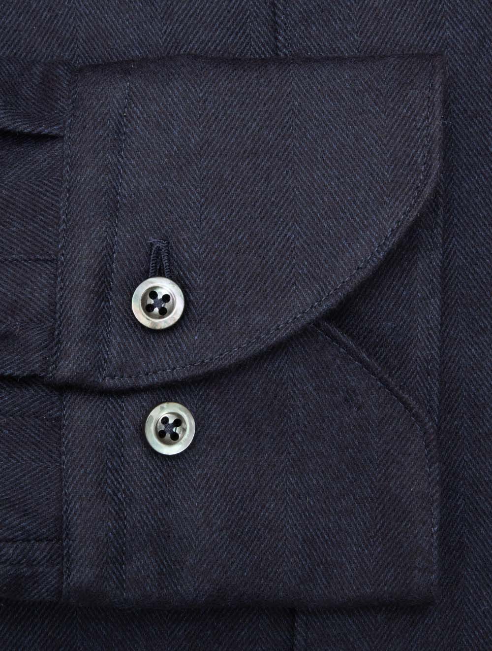 Regular Herringbone Shirt Navy