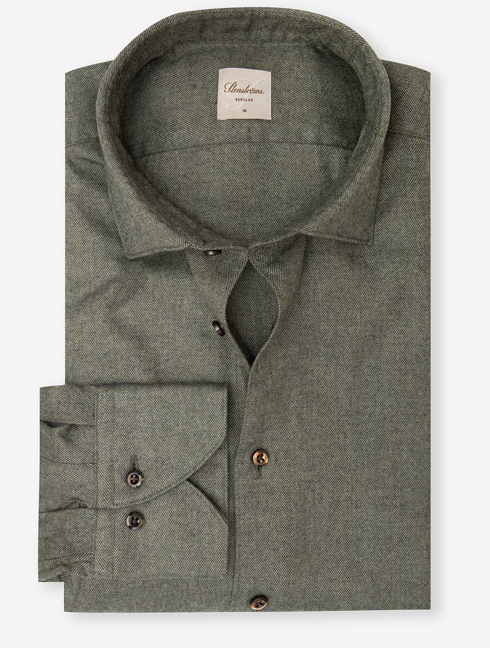 Chemise verte à chevrons classique
