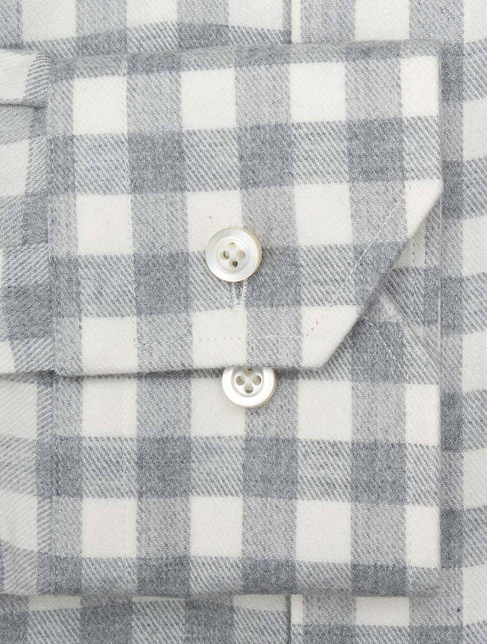 Button-Down Gingham Check Flannel Shirt Stone