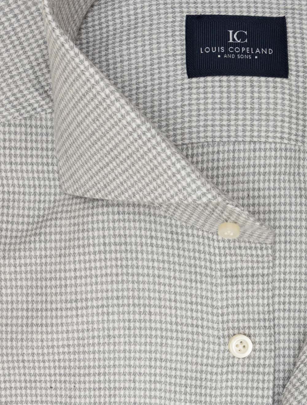 Houndstooth Flannel Shirt Stone