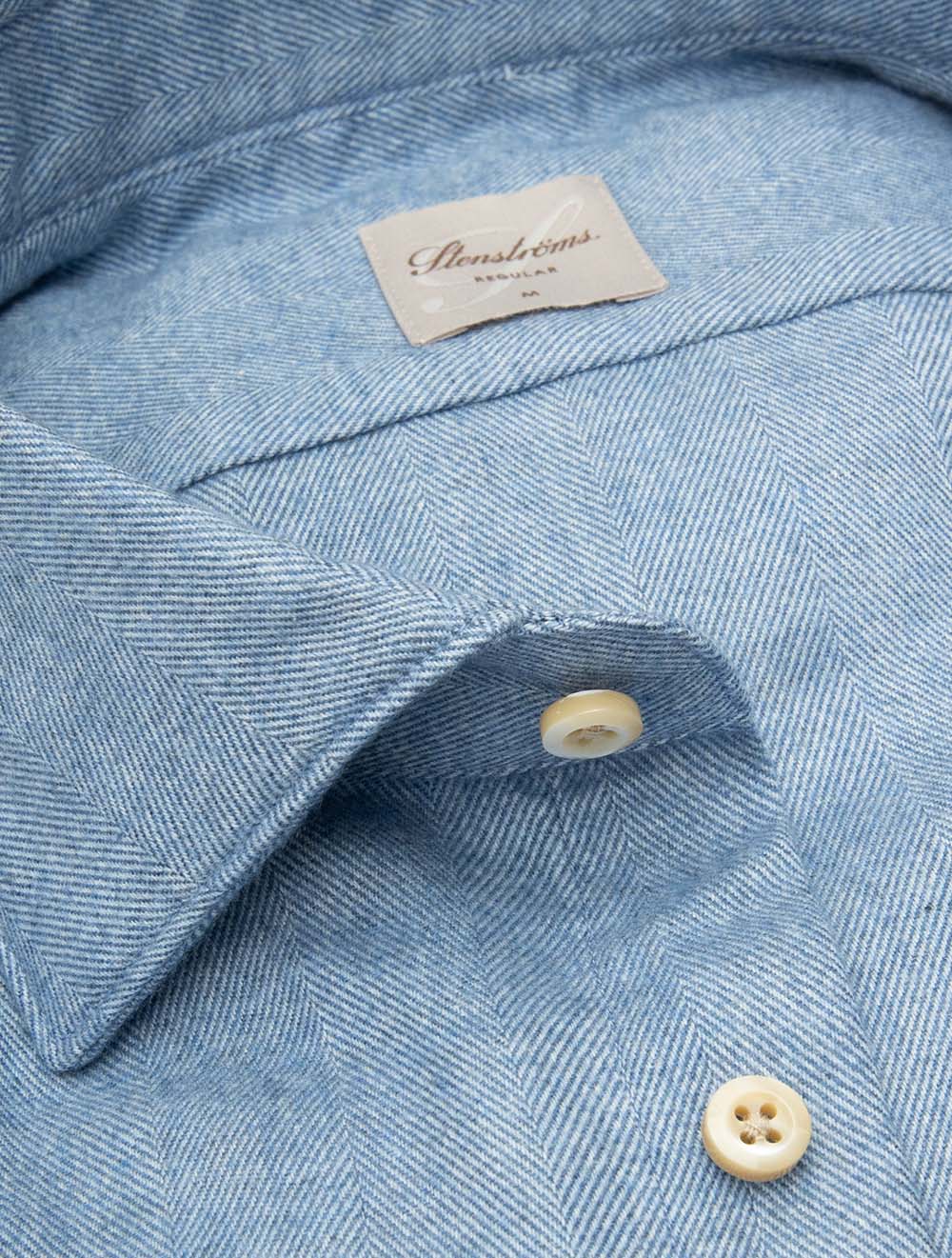 Regular Herringbone Shirt Blue