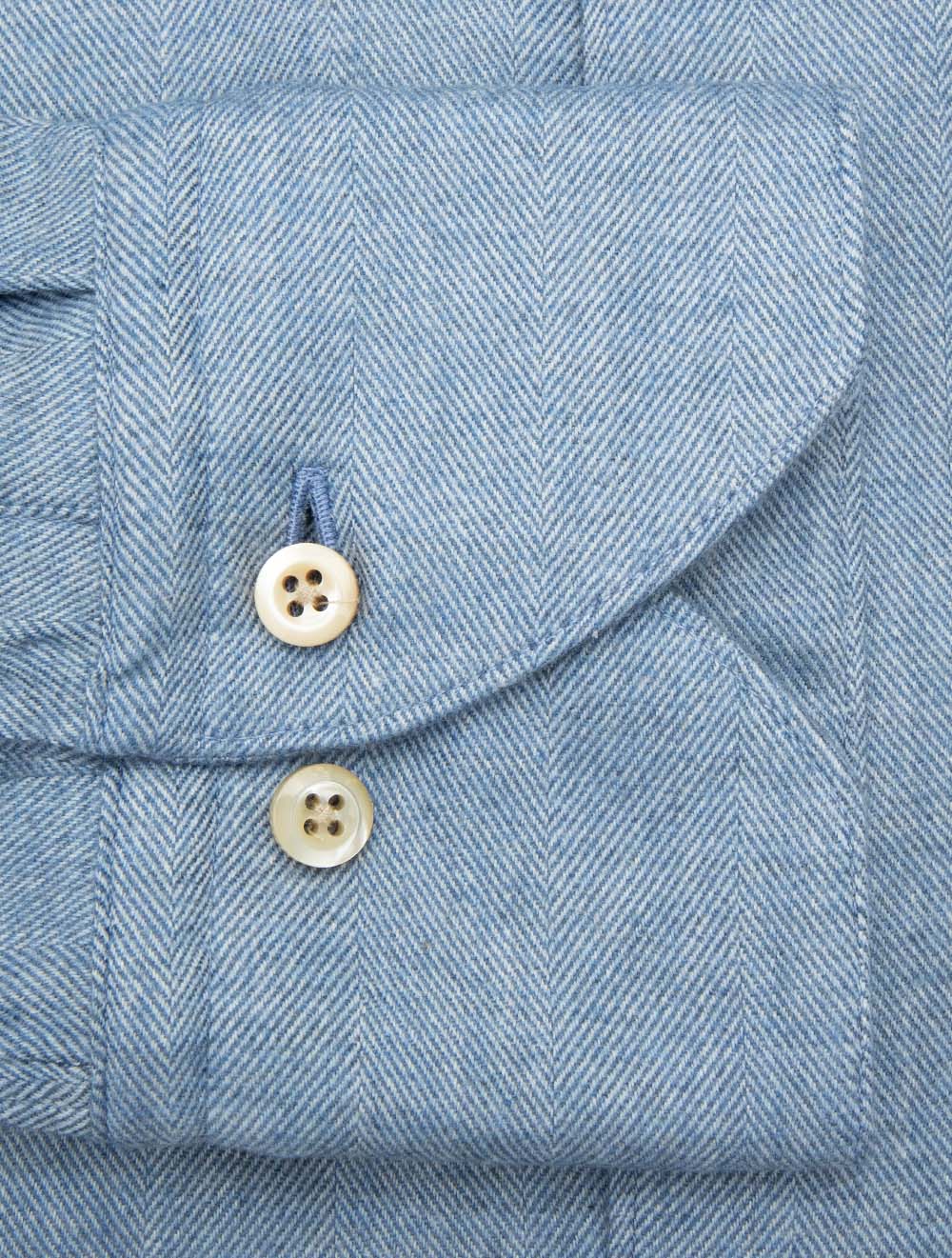 Regular Herringbone Shirt Blue