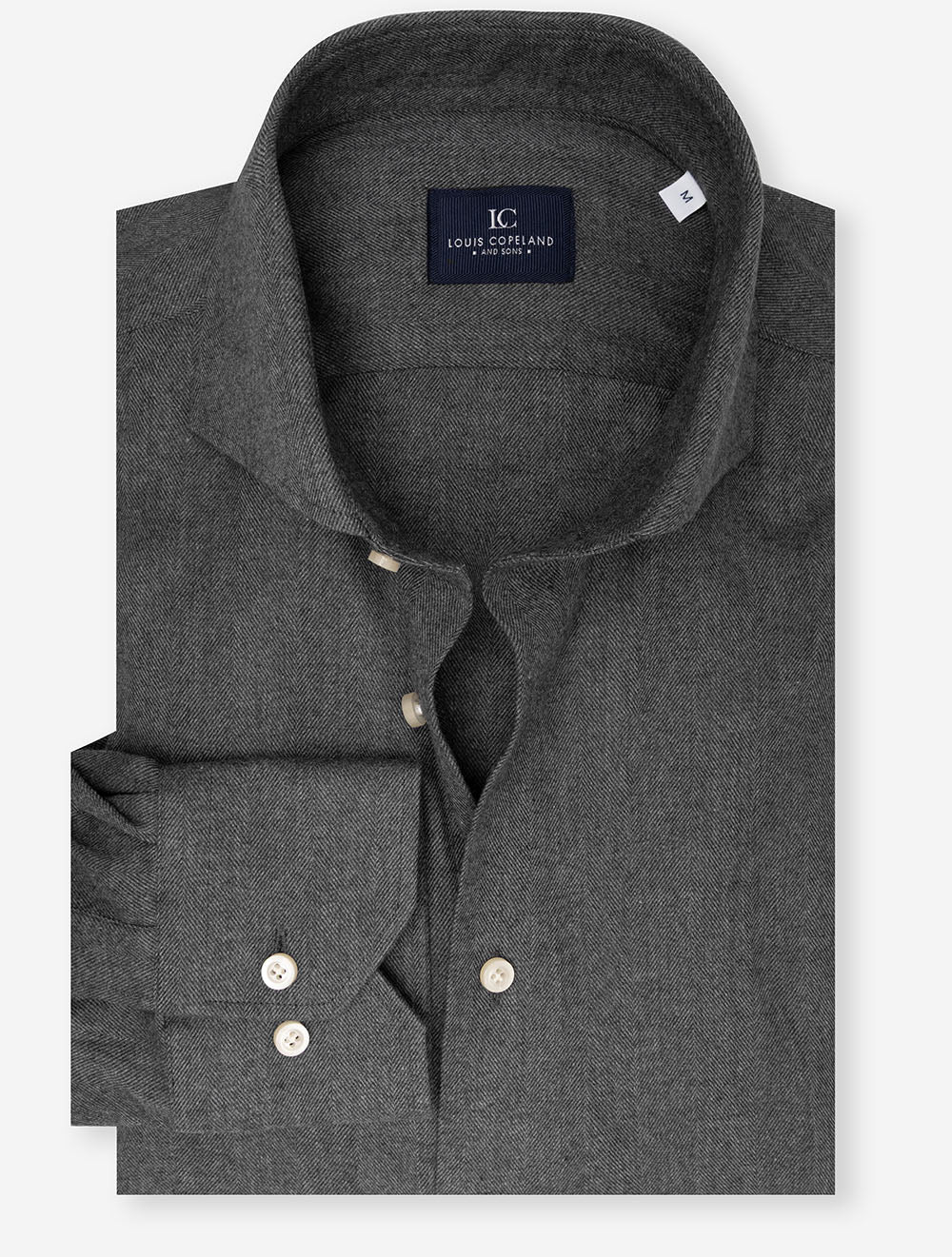 Herringbone Casual Shirt Dark Grey