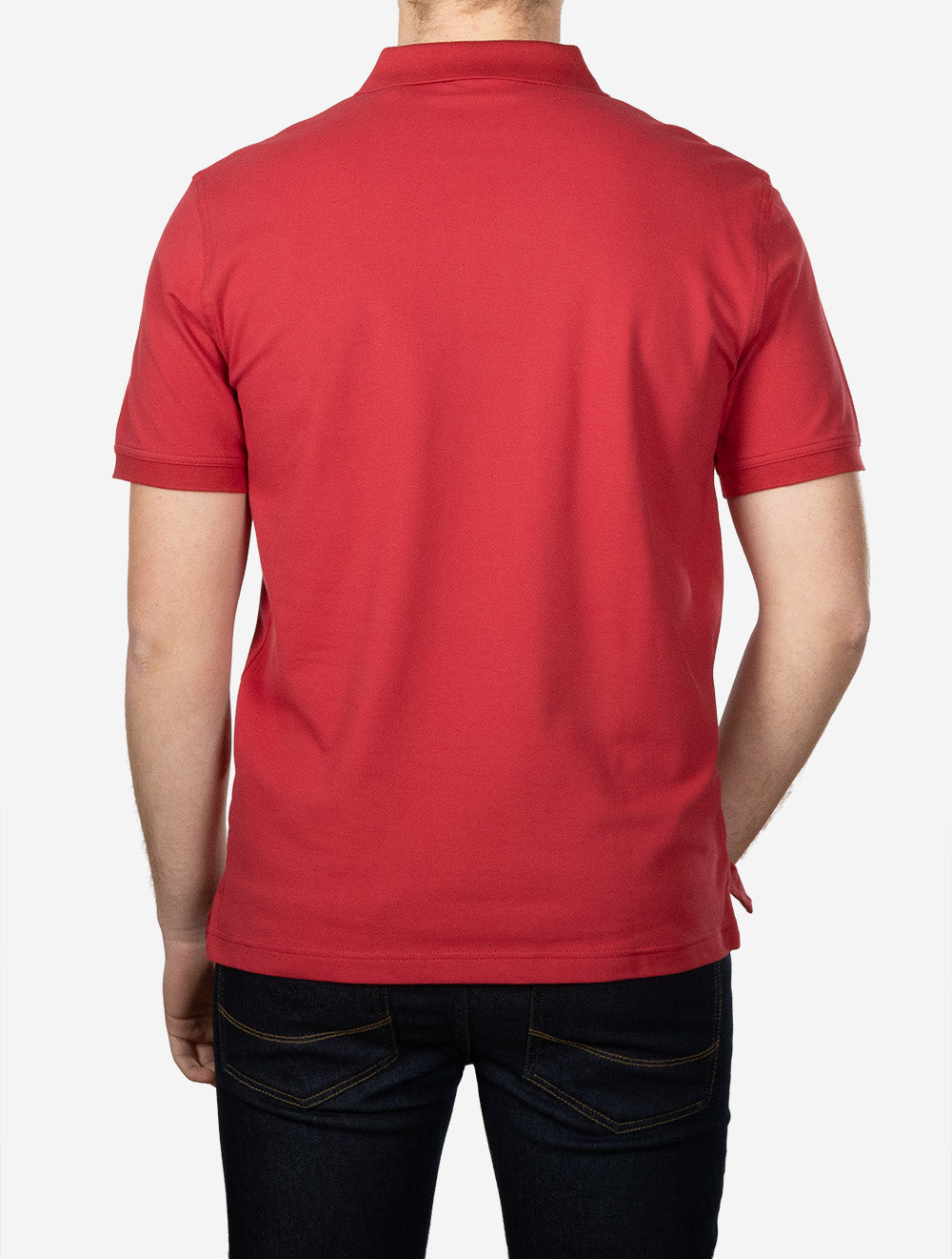 Regular Contrast Piqué Short Sleeve Polo Shirt Muted Red