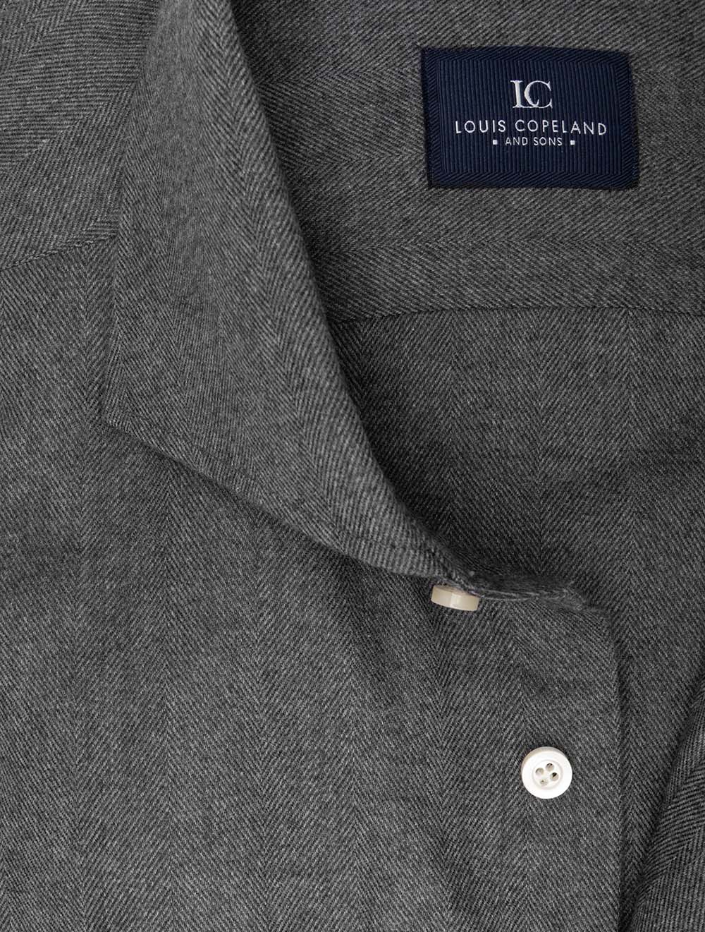 Herringbone Casual Shirt Dark Grey