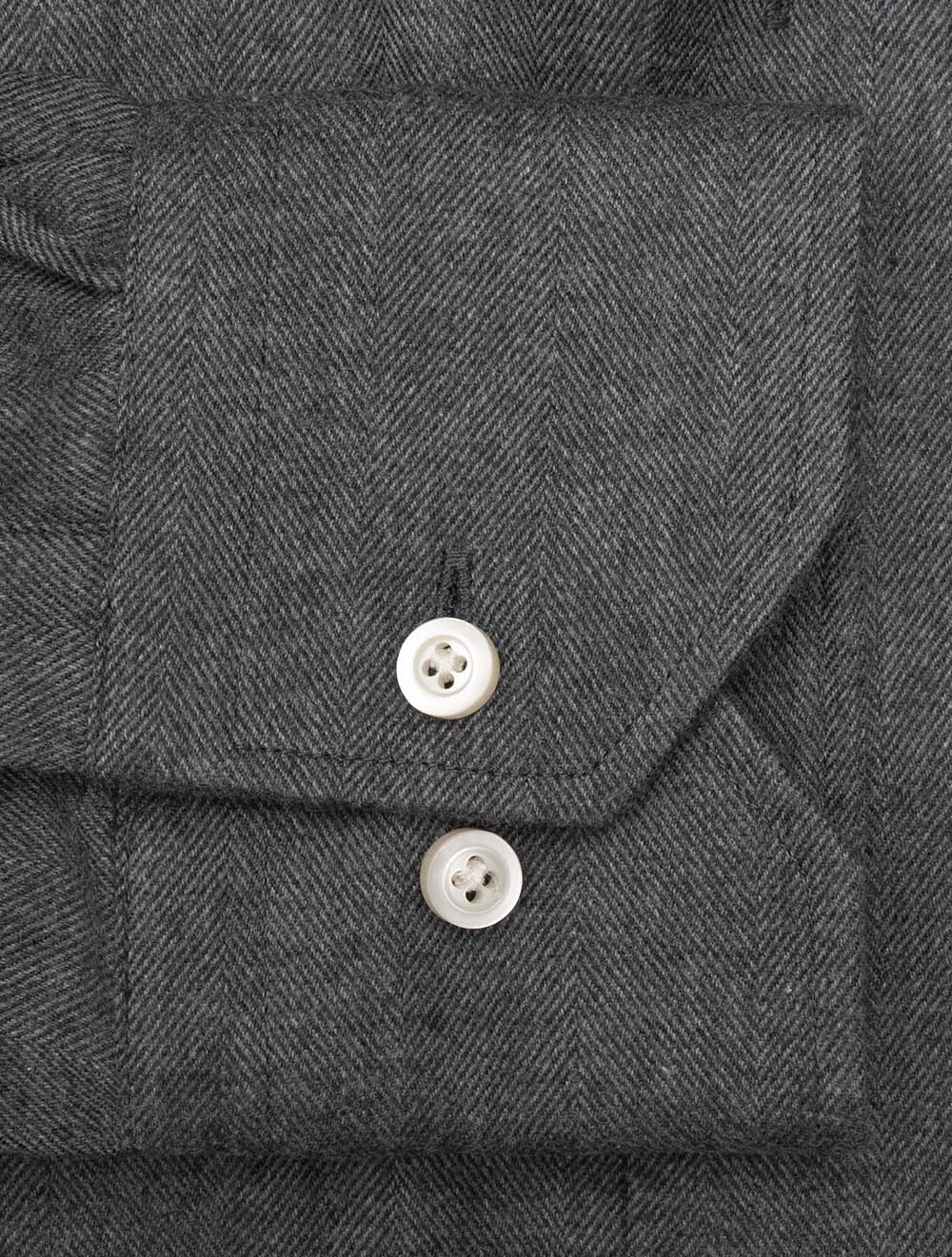 Herringbone Casual Shirt Dark Grey