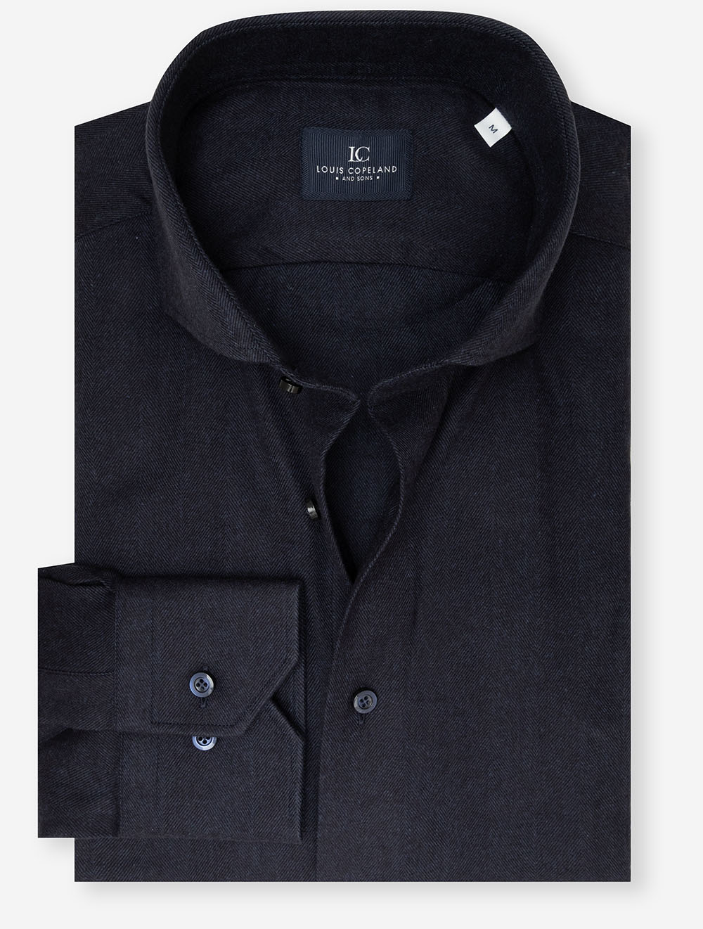 Herringbone Casual Shirt Navy