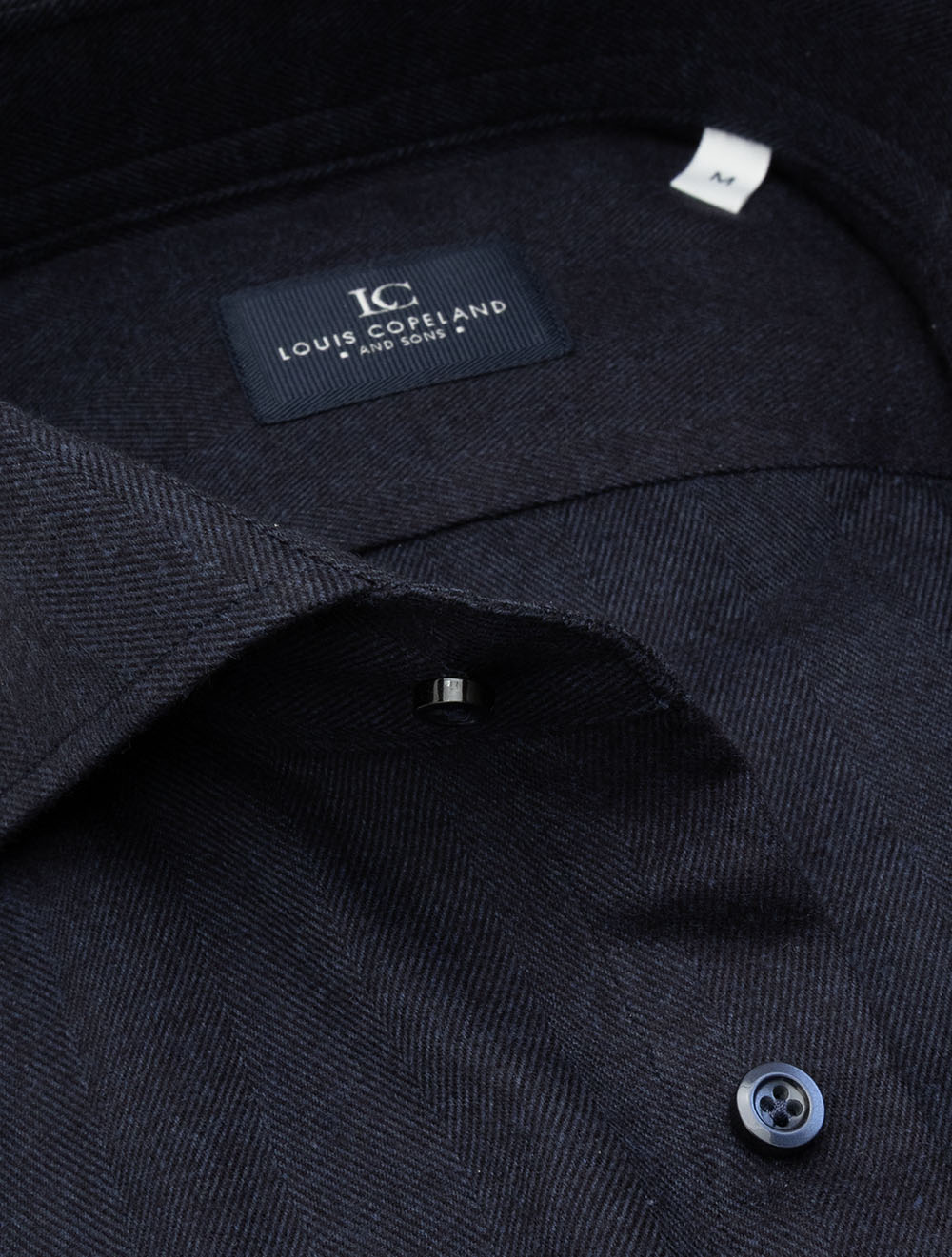 Herringbone Casual Shirt Navy