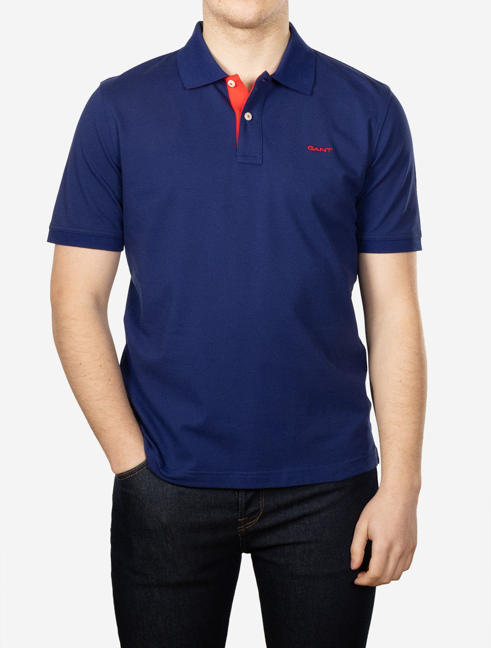 Regular Contrast Piqué Short Sleeve Polo Shirt Rich Navy