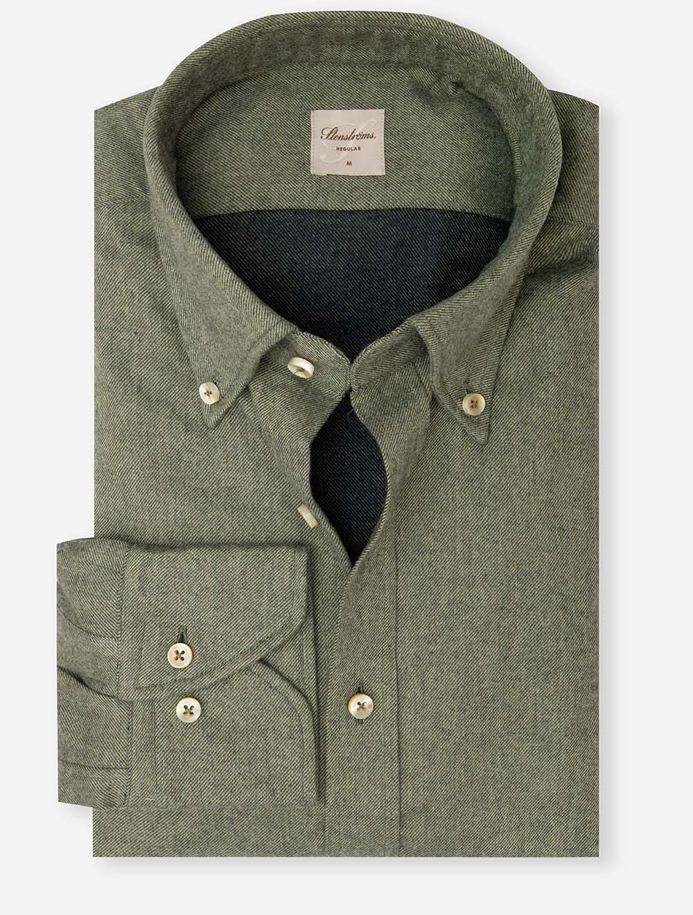 Regular Flannel Shirt Green