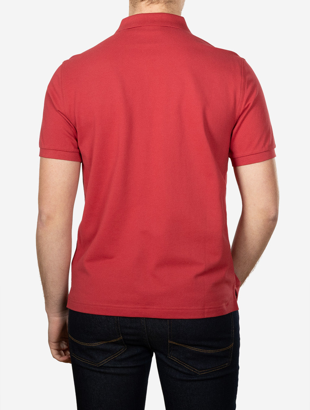 Regular Shield Short Sleeve Piqué Polo Shirt Muted Red
