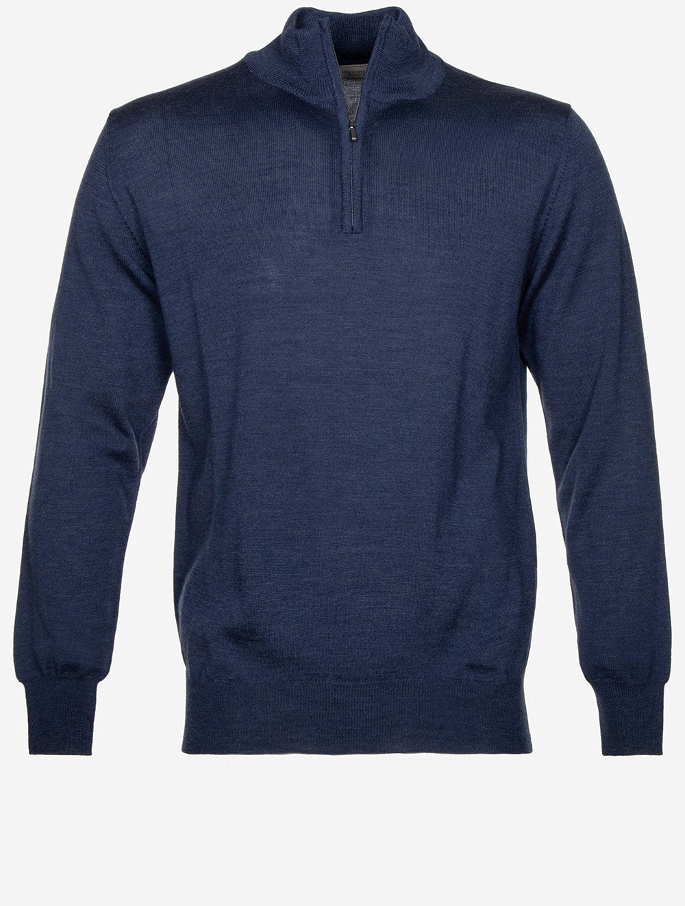 Merino Half Zip Mock Neck Blue