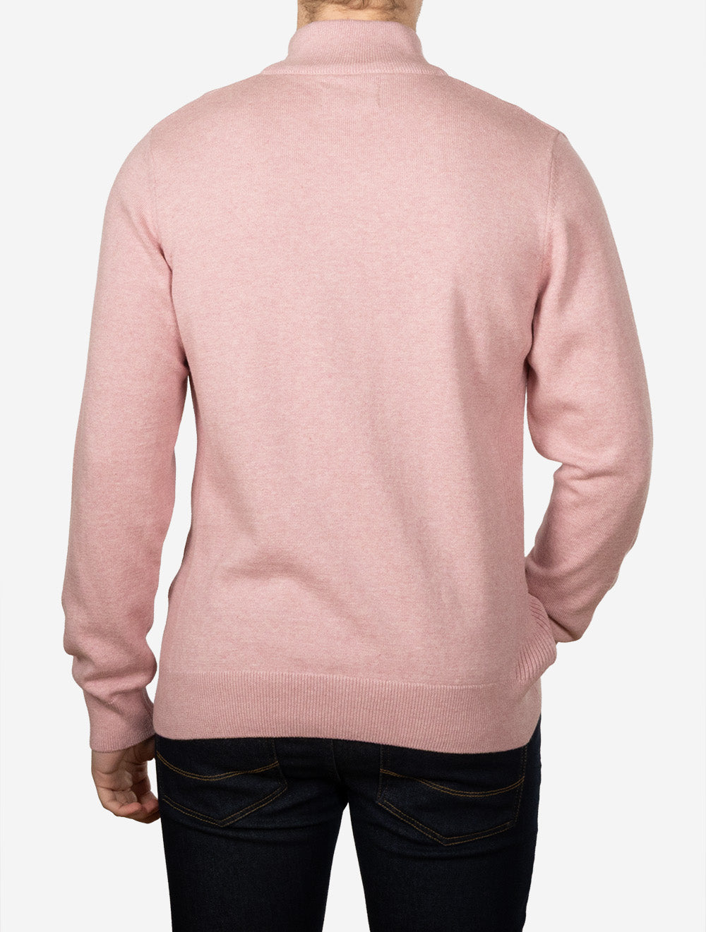 Cotton Half-Zip Sweater Pink
