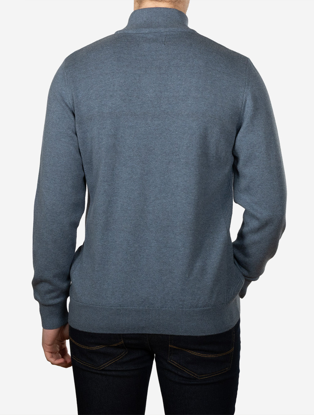 Cotton Half-Zip Sweater Dusk Blue