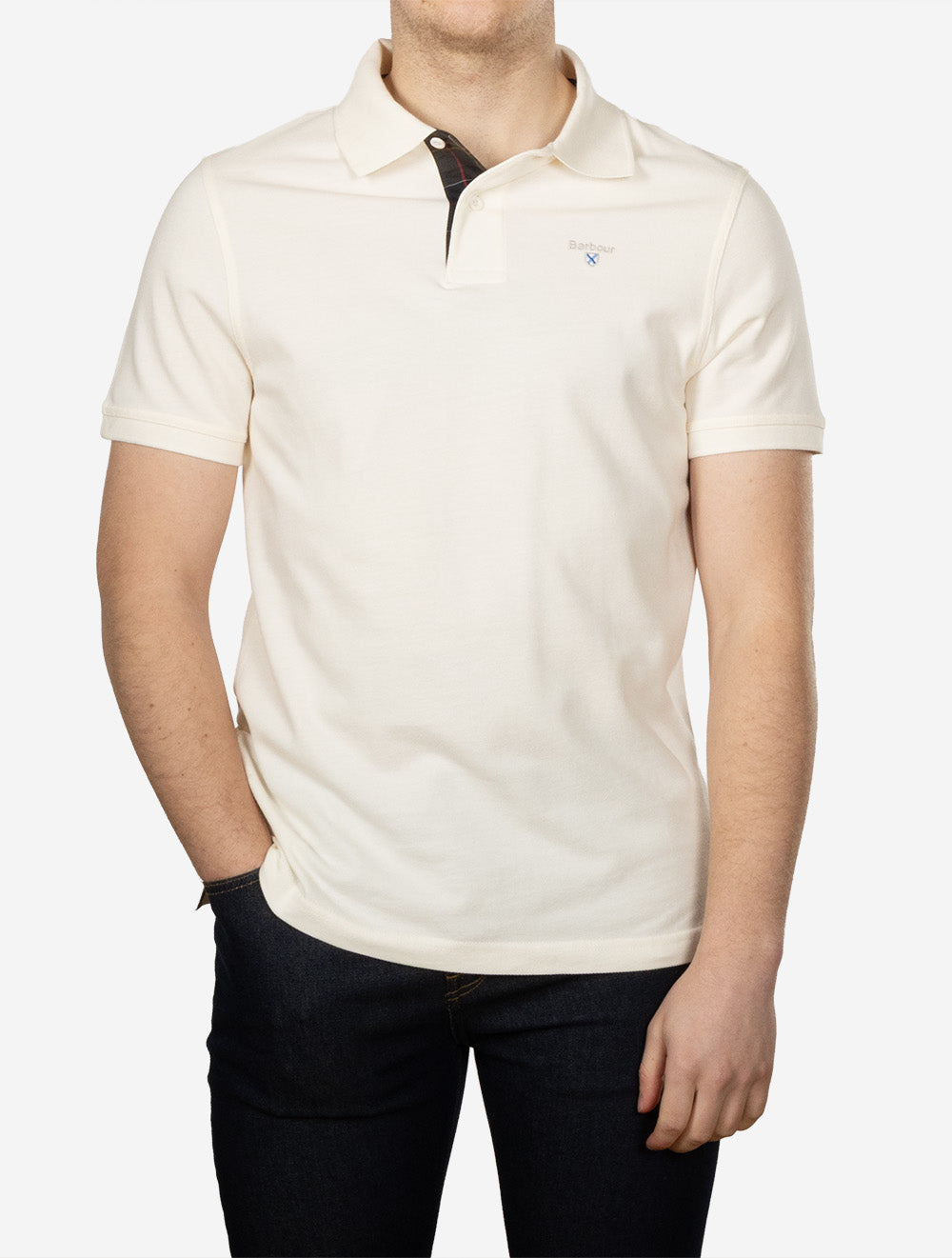 Tartan Piqué Polo Whisper White