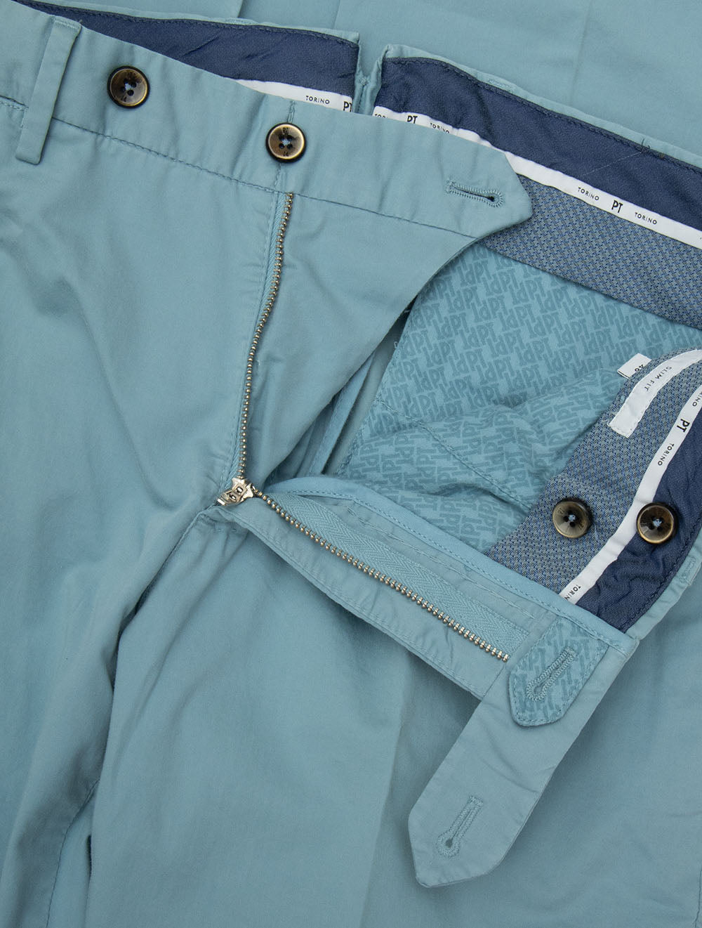 Chino en coton stretch couleur œuf de canard