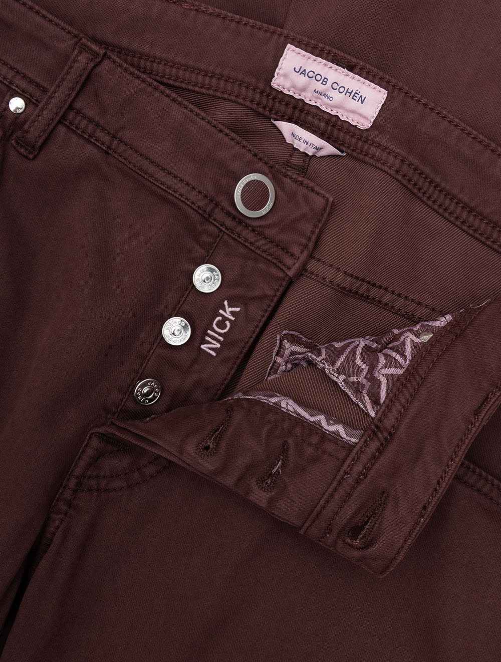 Nick 5 Pocket Chino Dark Red