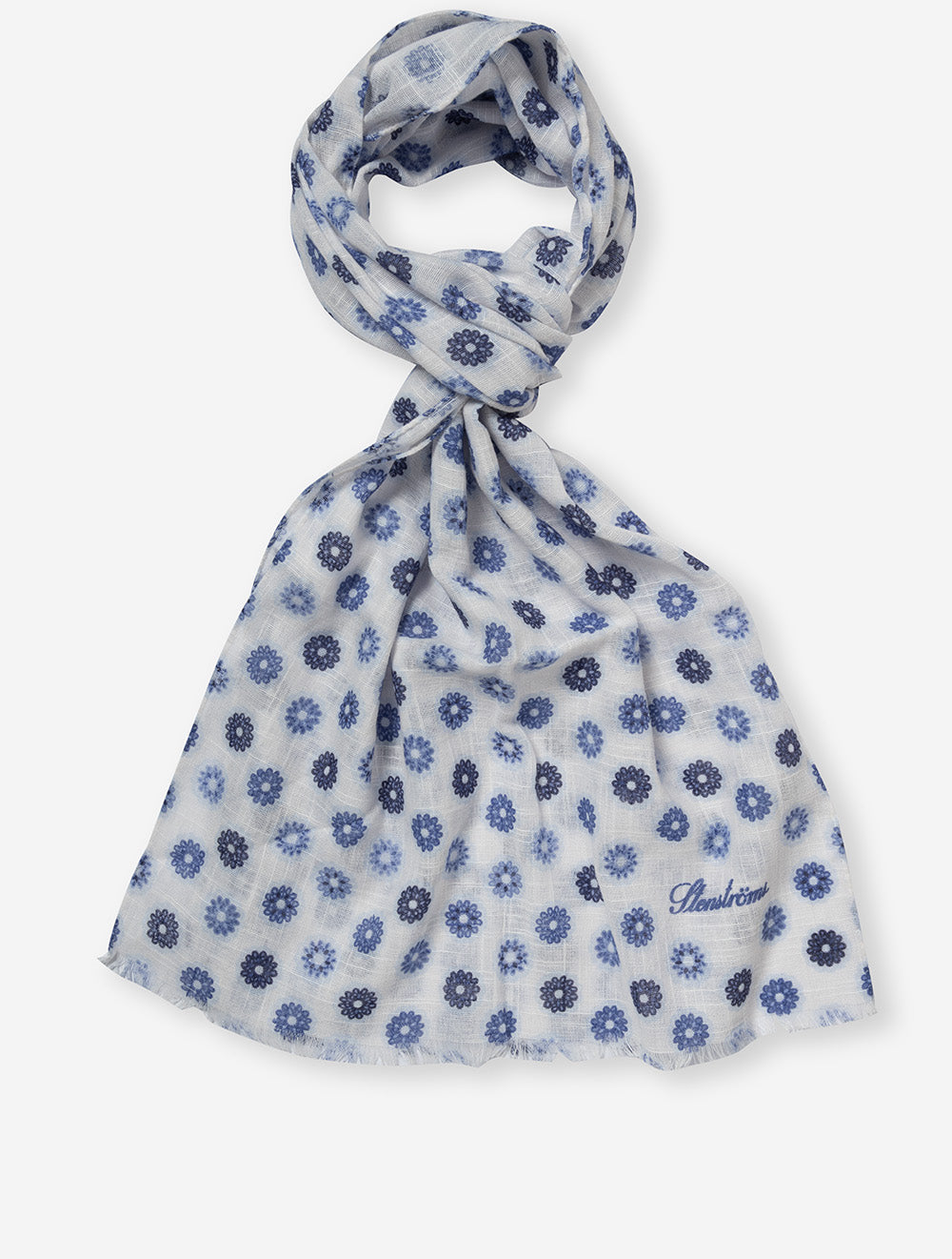 Cotton Pattern Scarf Blue
