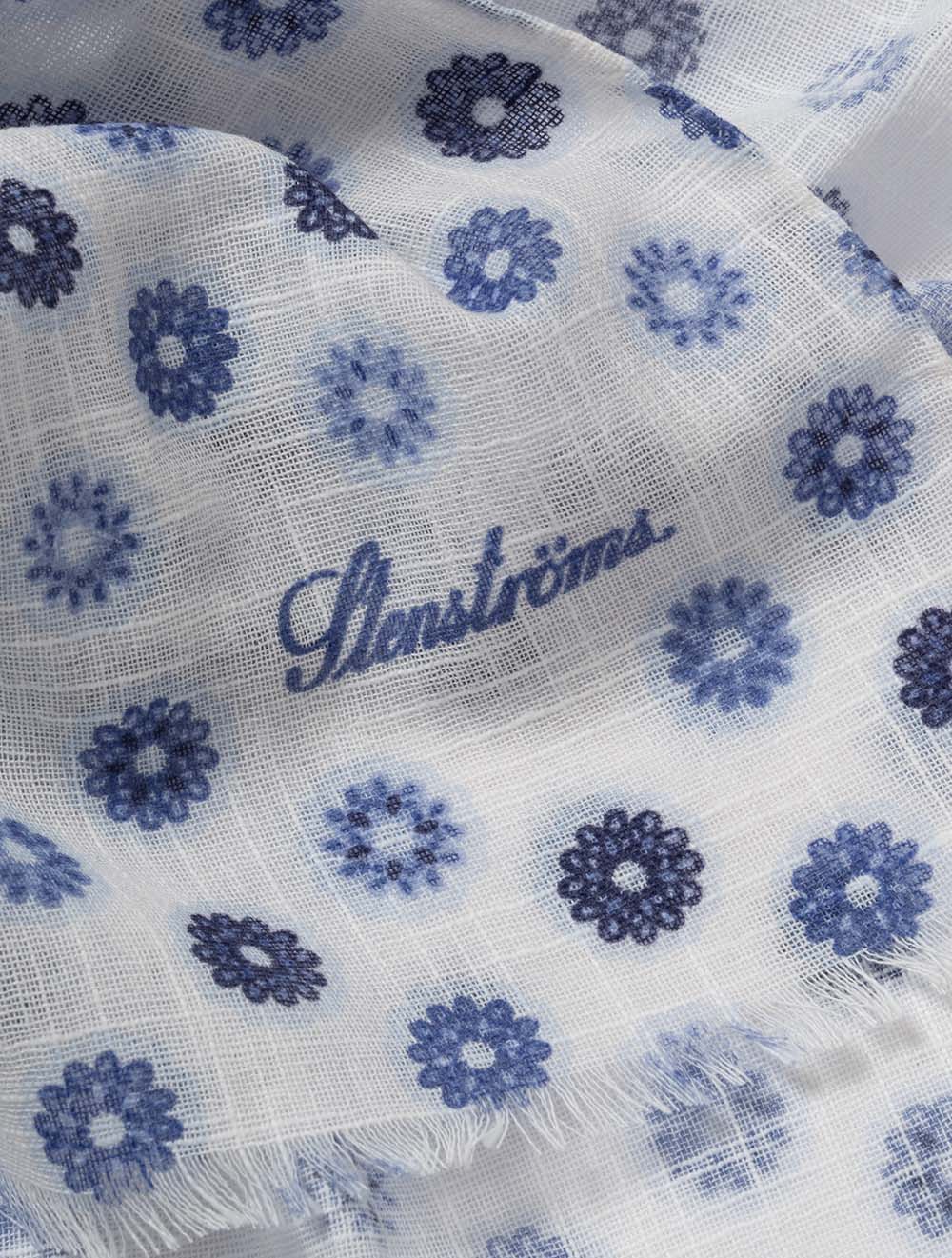 Cotton Pattern Scarf Blue