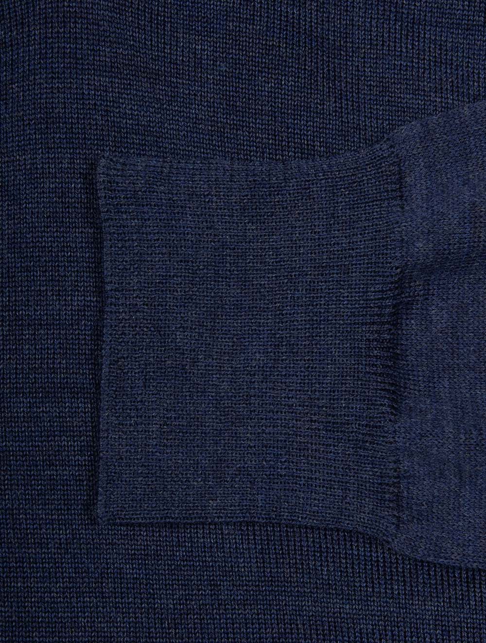Merino Half Zip Mock Neck Blue