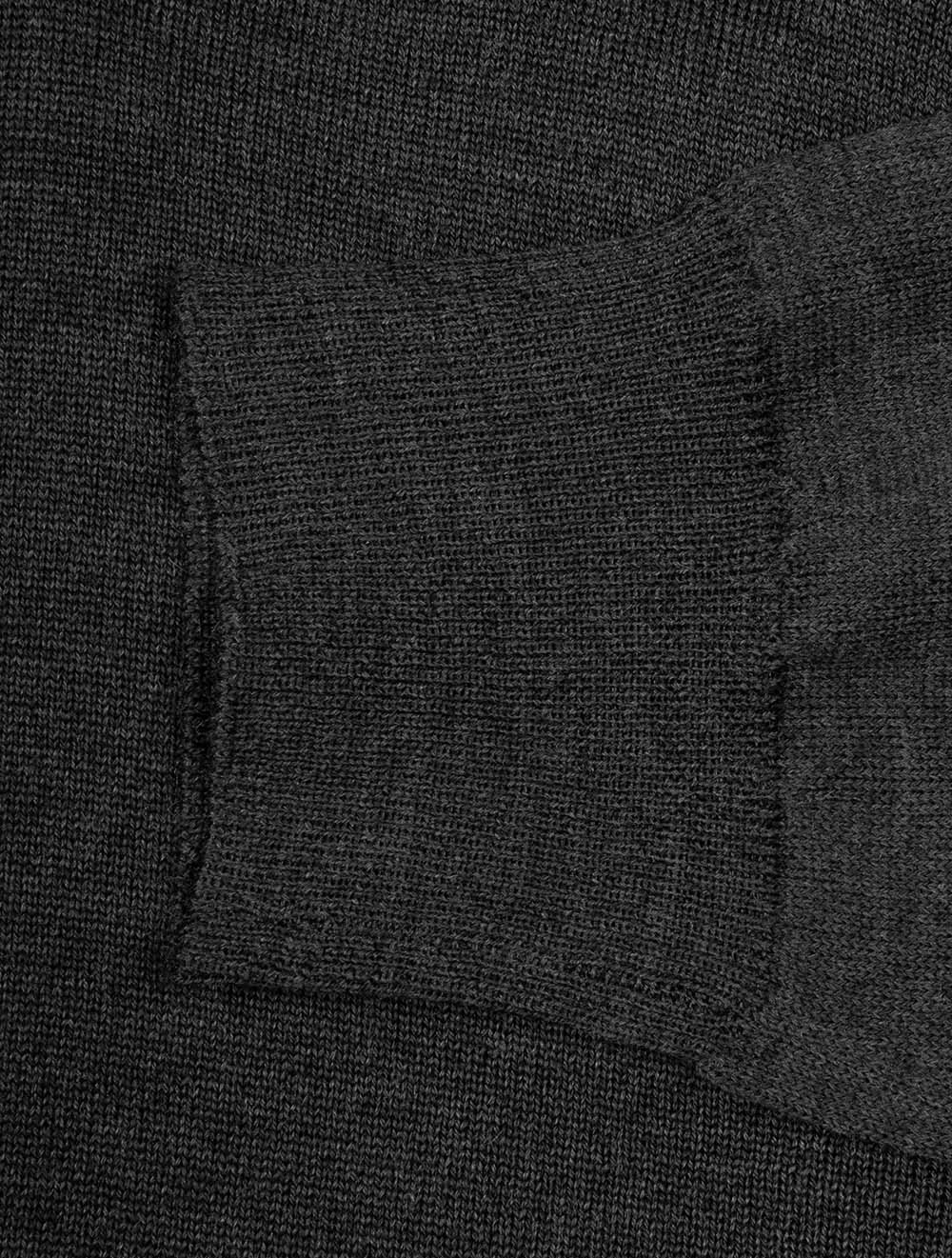 Merino Half Zip Mock Neck Dark Grey