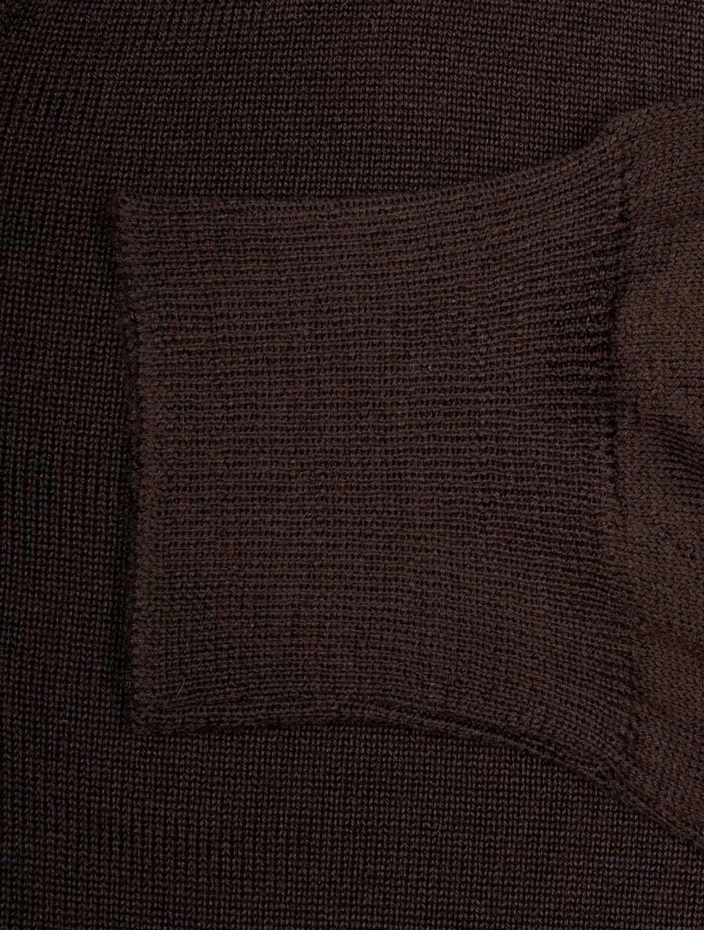 Merino Wool V Neck Dark Brown