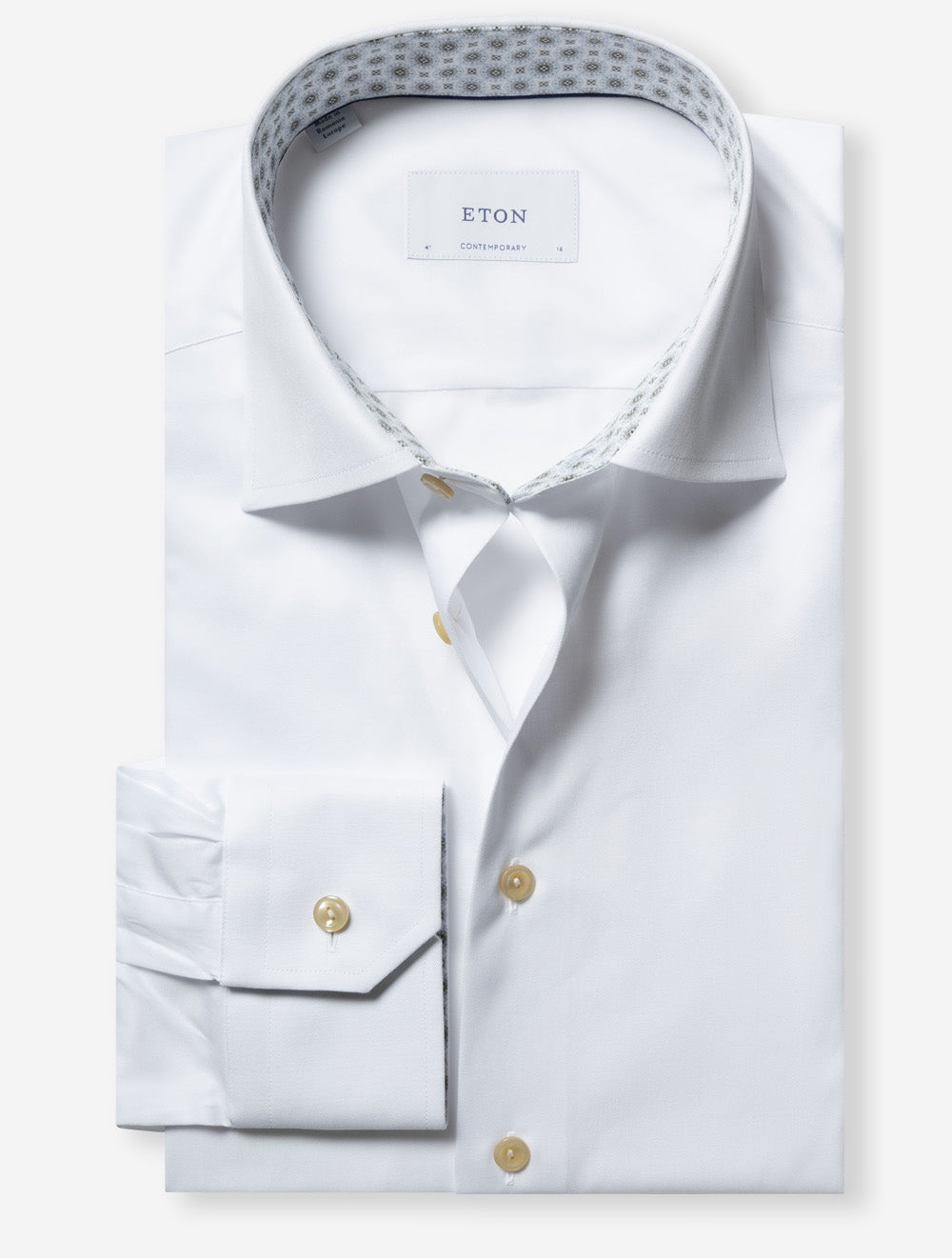 Contemporary Geo Inlay Shirt White