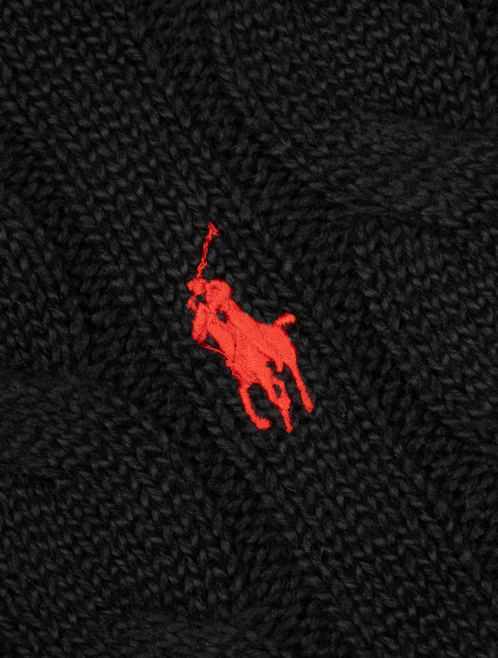 Cable Crew Neck Pullover Black