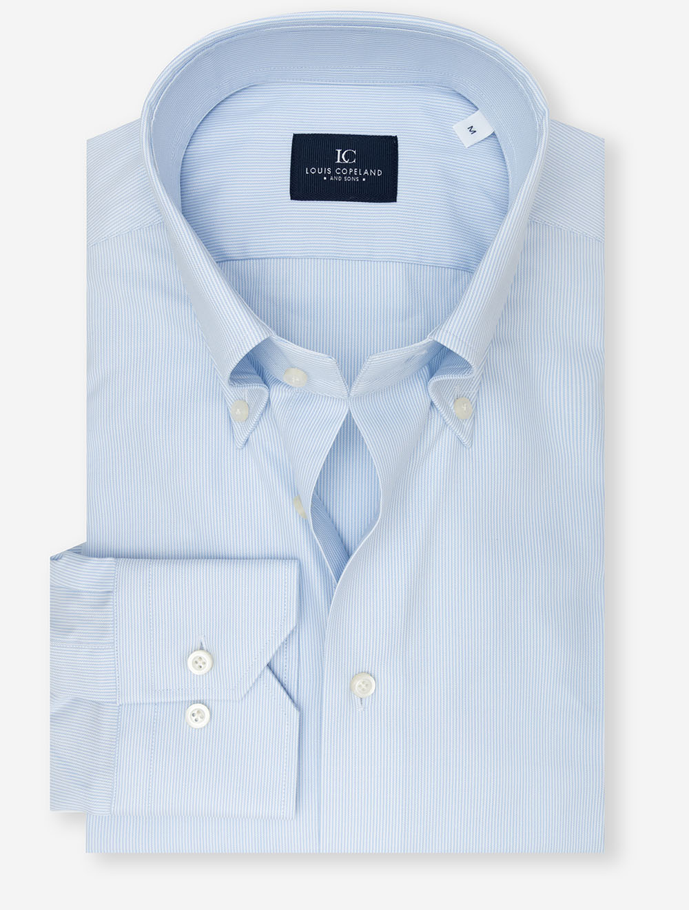 Button-Down Slim Self Stripe Shirt Blue