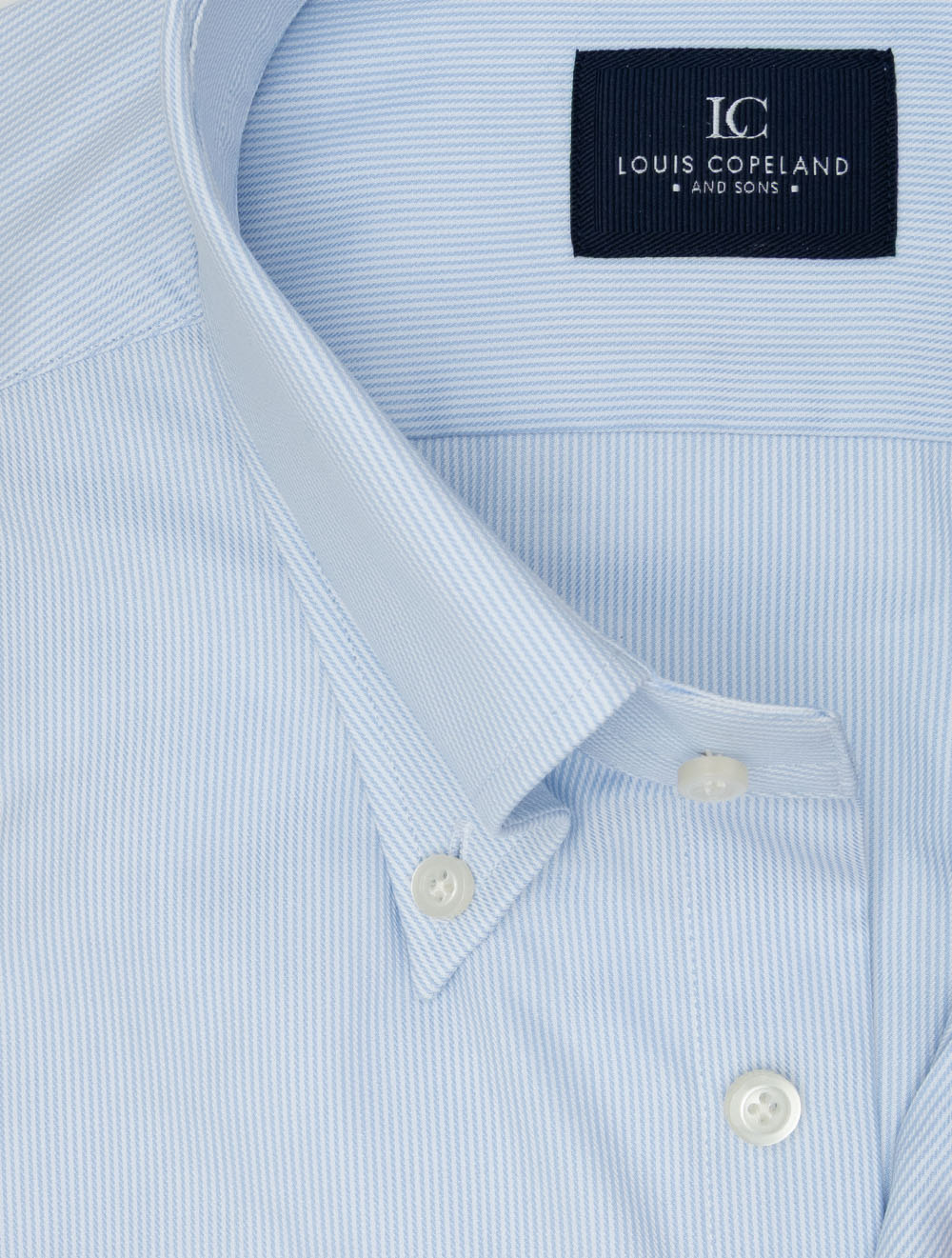 Button-Down Slim Self Stripe Shirt Blue