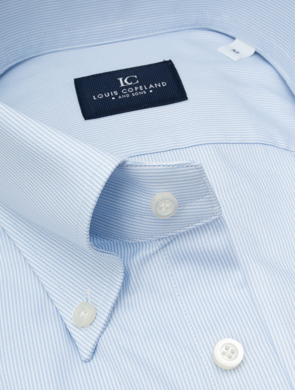 Button-Down Slim Self Stripe Shirt Blue