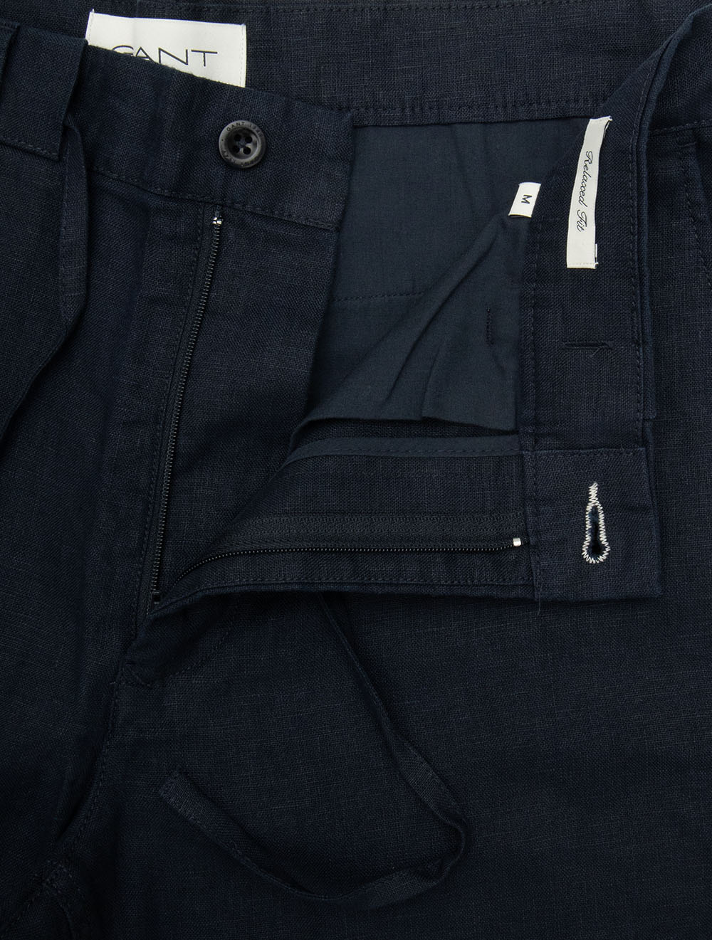 Regular Linen Drawstring Shorts Evening Blue