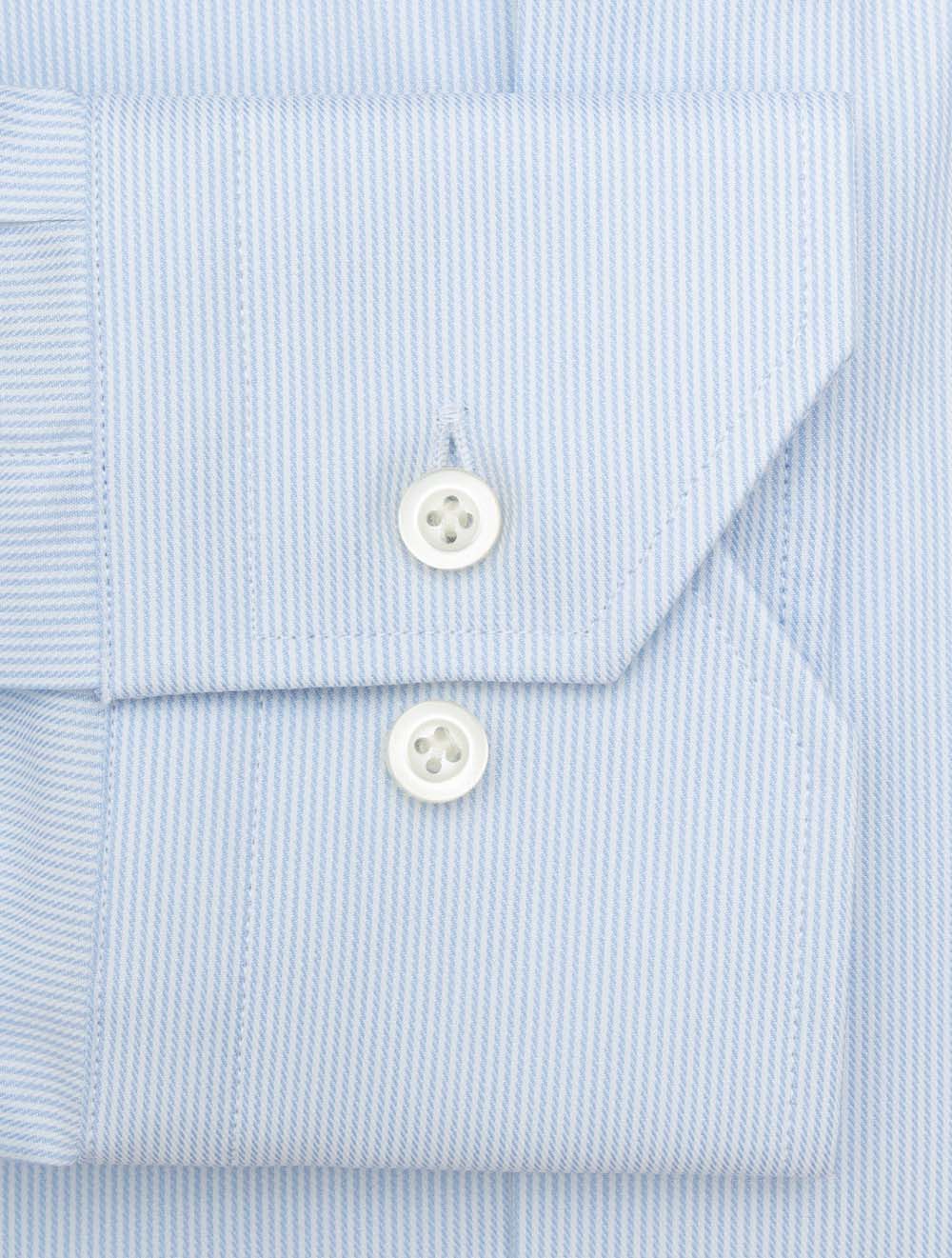 Button-Down Slim Self Stripe Shirt Blue