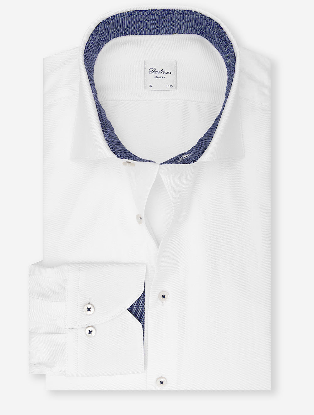 Contrast Inlay Twill Shirt White