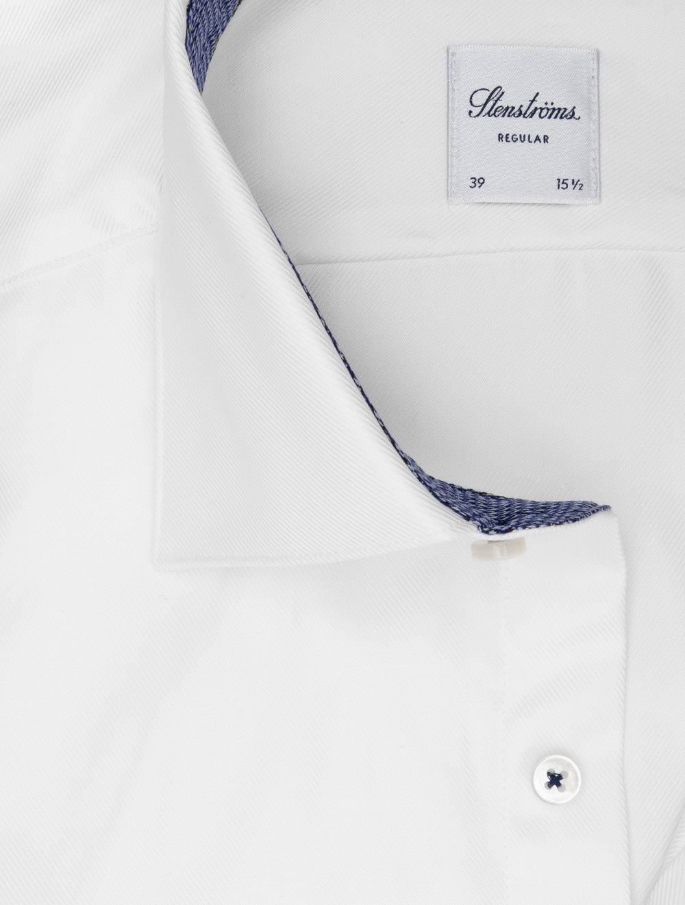 Contrast Inlay Twill Shirt White