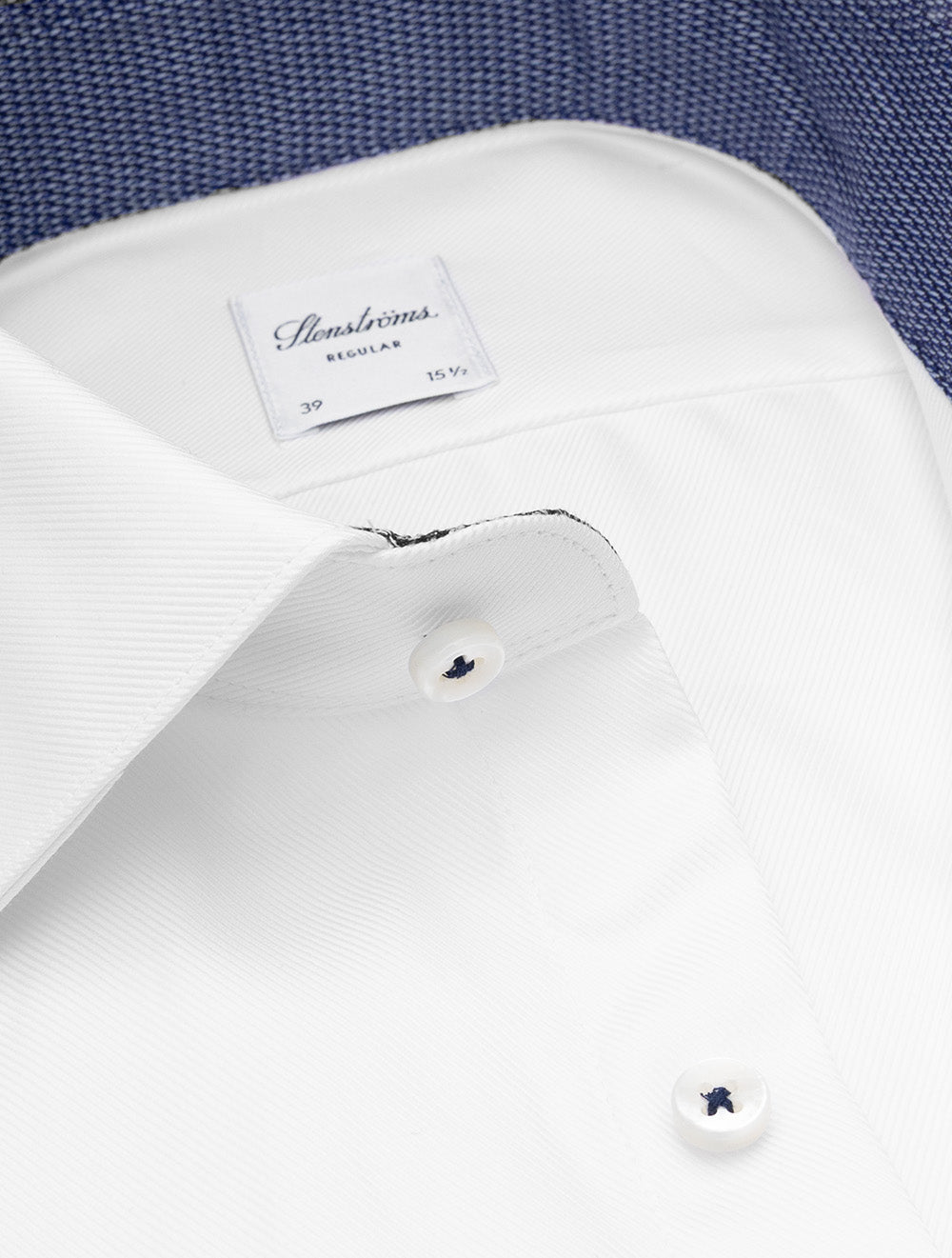 Contrast Inlay Twill Shirt White